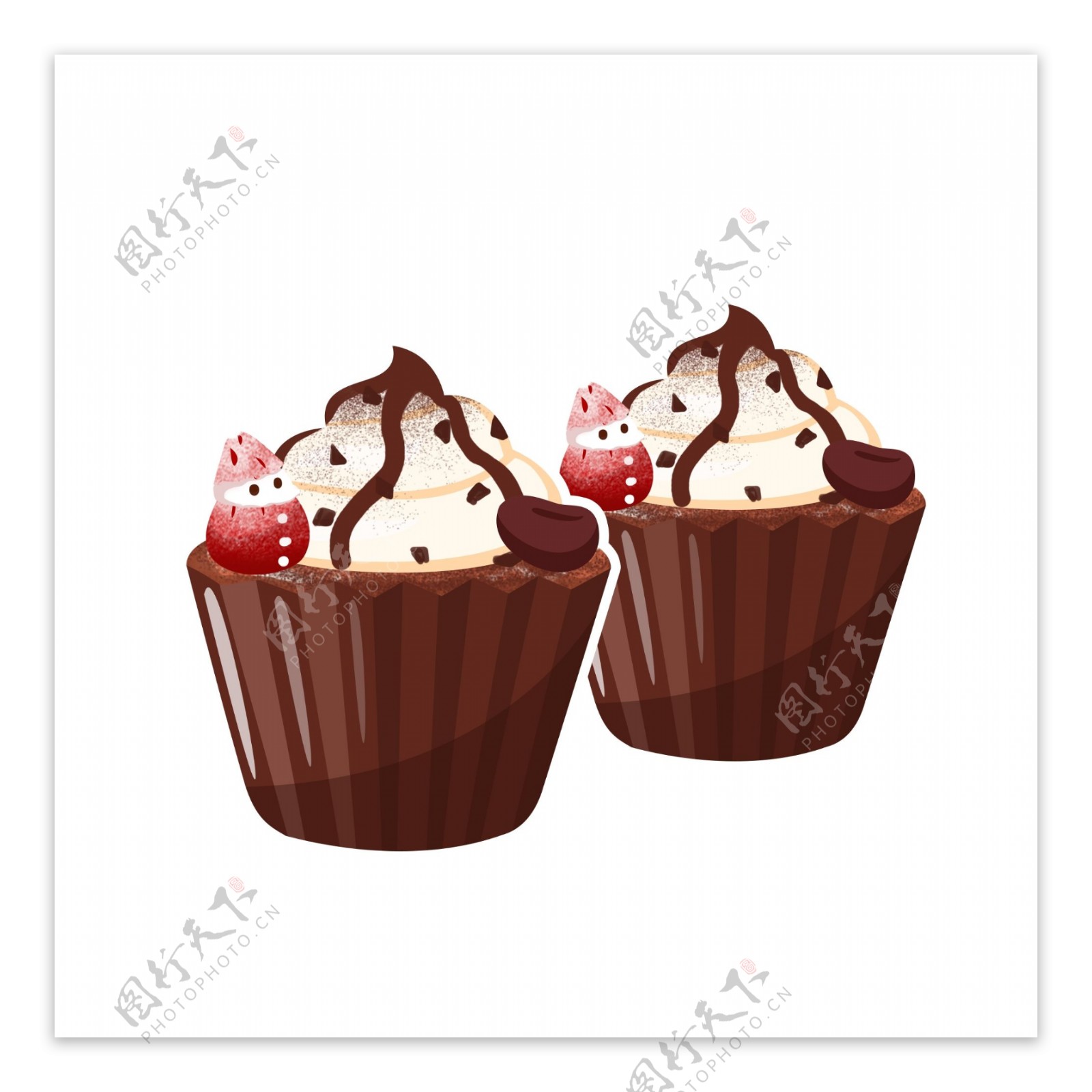 美食甜品巧克力草莓咖啡蛋糕