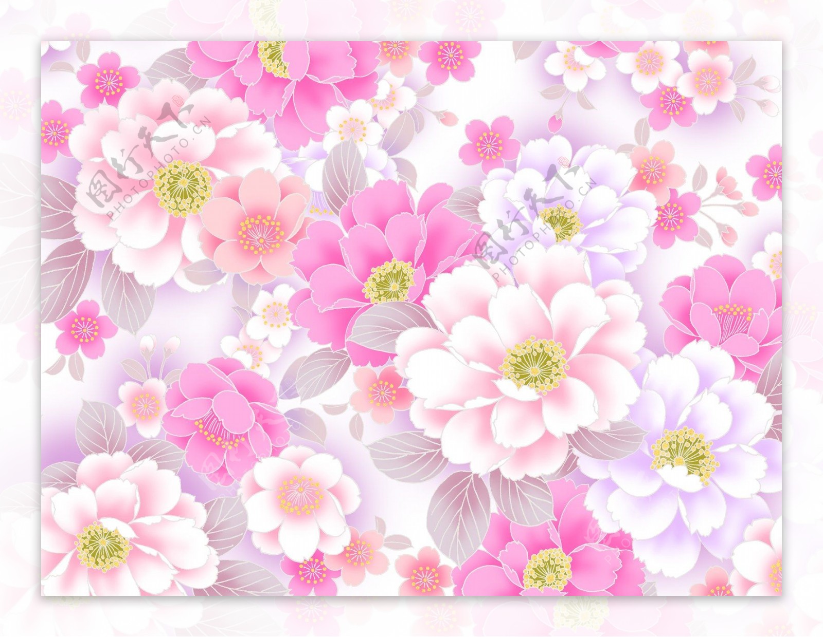 花团锦簇粉色身份淡粉色背景素材