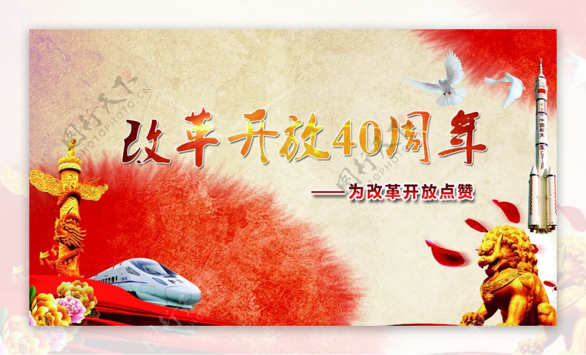 庆改革开放40周年主题海报