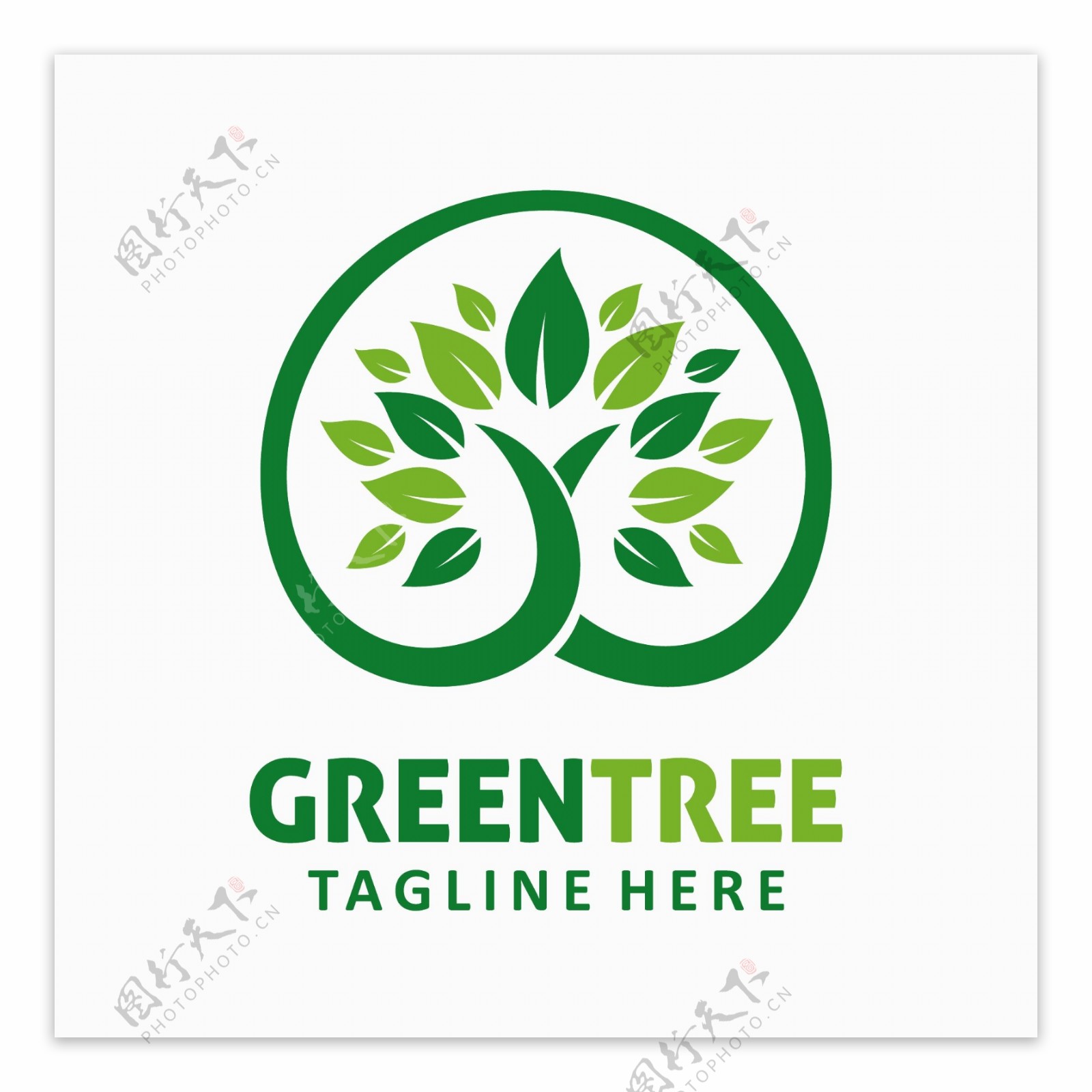 绿叶树元素标志