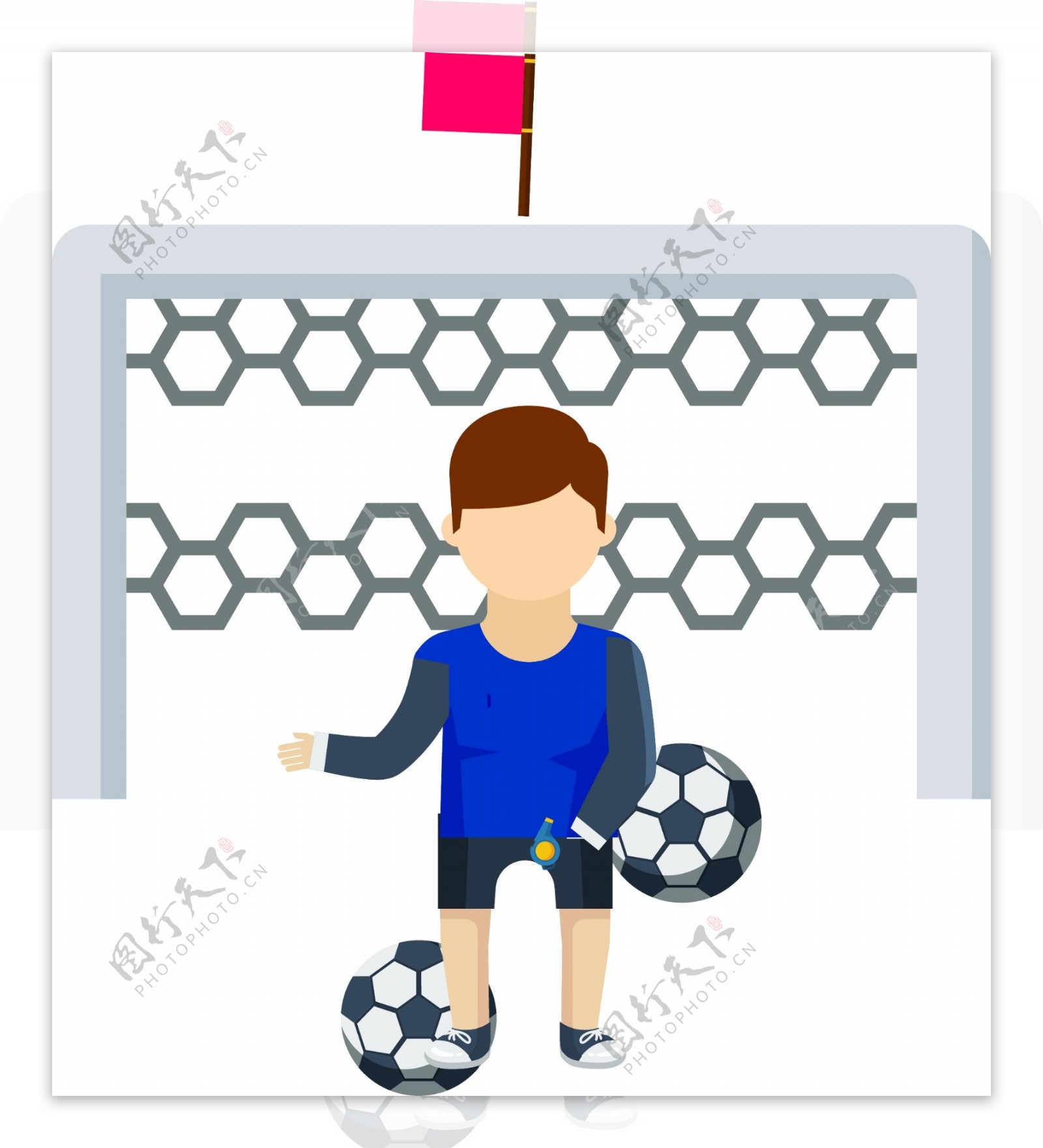 足球少年装饰图案元素