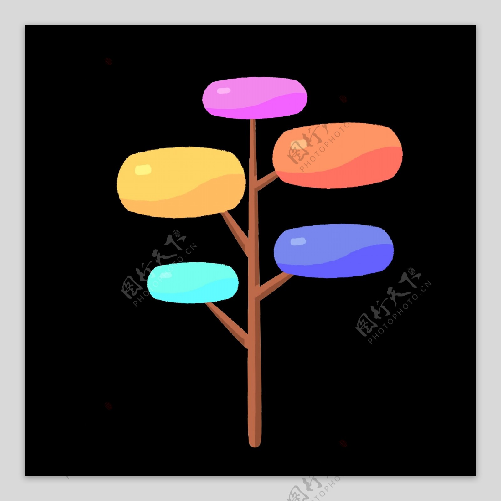 彩色果树分类图标