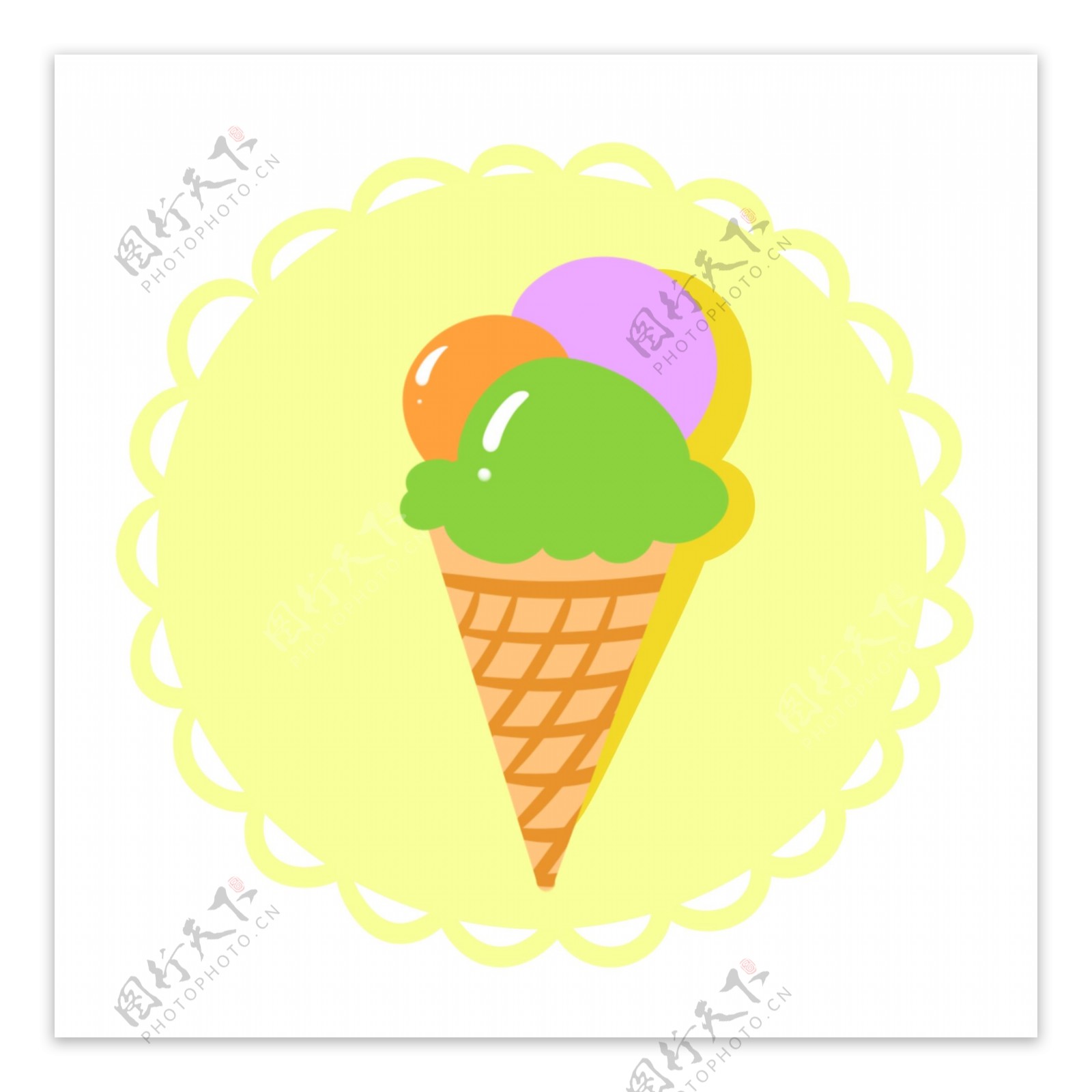 卡通冰淇淋图标装饰