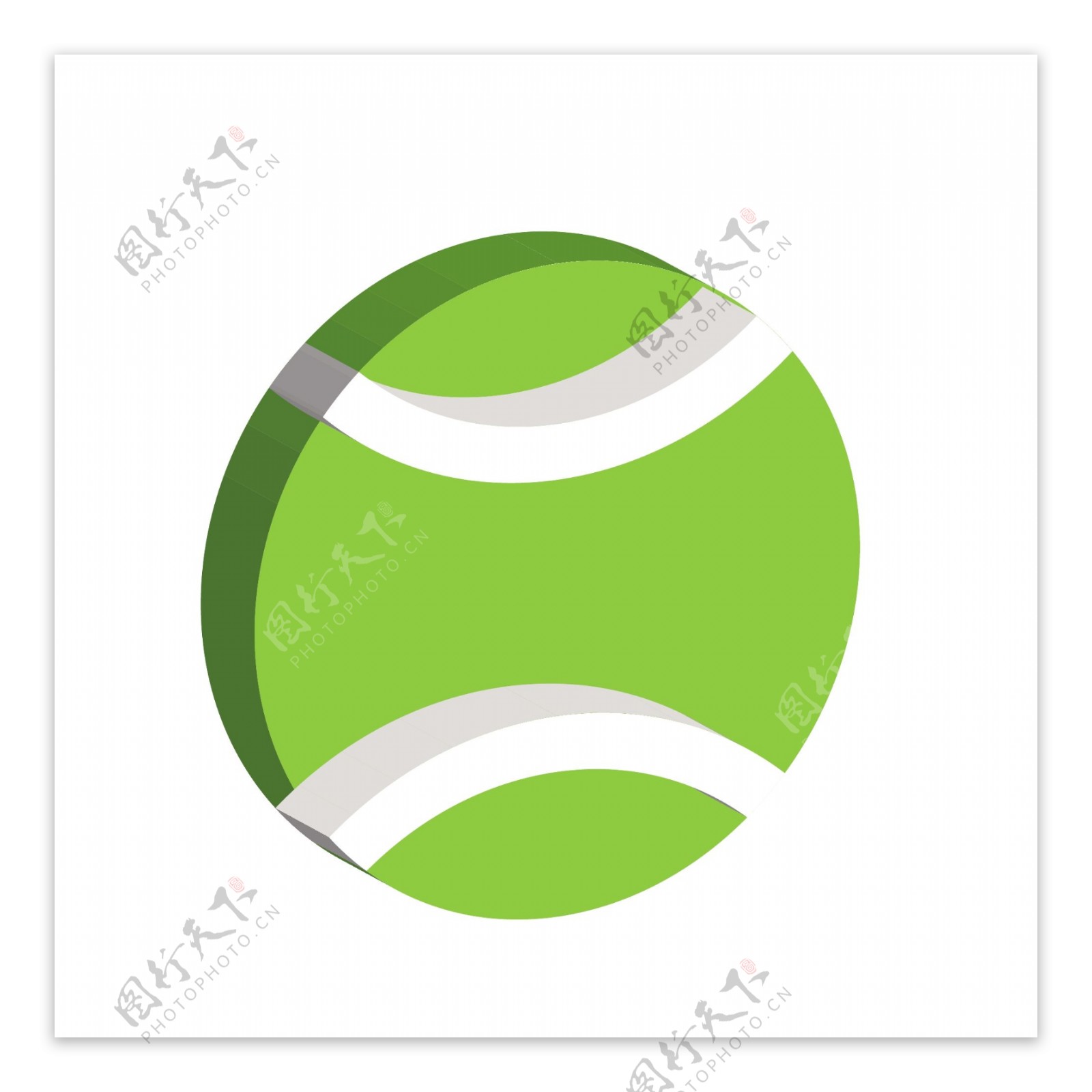 绿色运动网球2.5D兴趣爱好图标