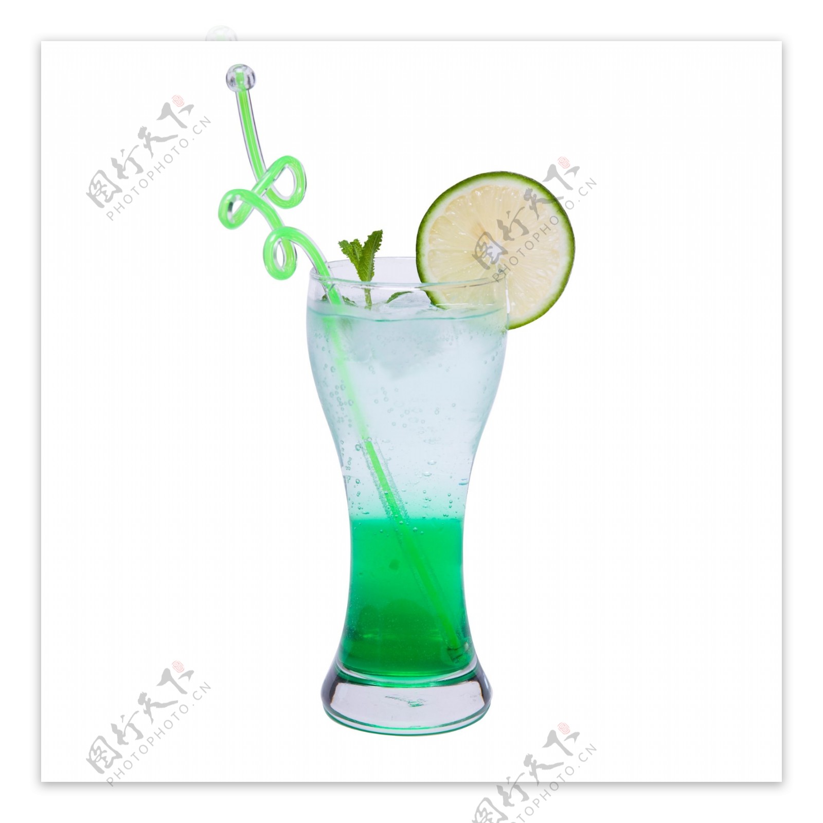 绿色玻璃鸡尾酒饮料元素