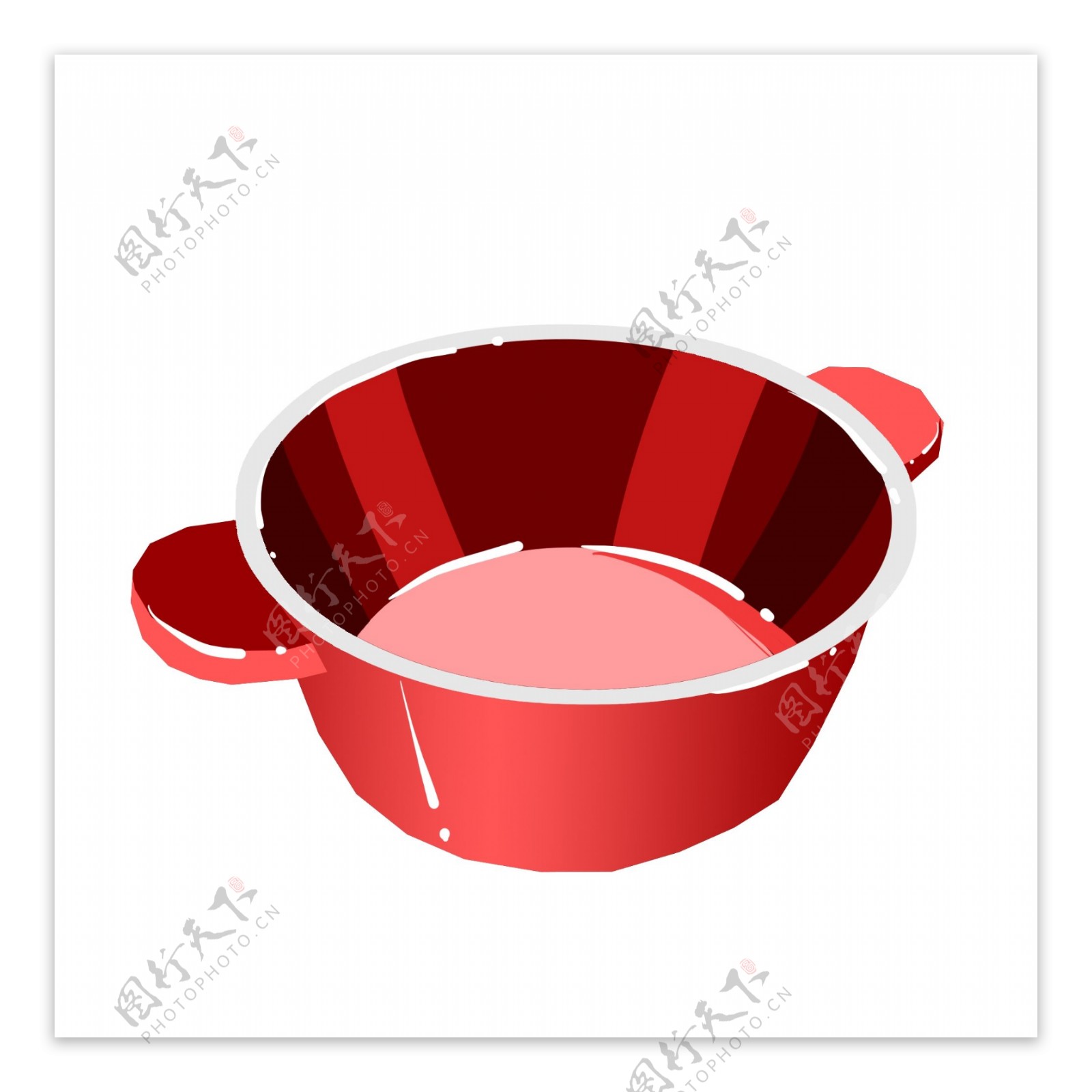 红色的汤锅装饰插画