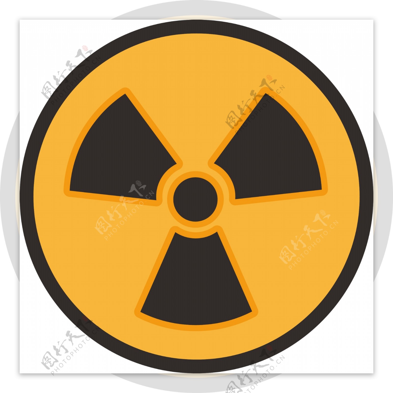 灰色手绘圆弧核武器元素
