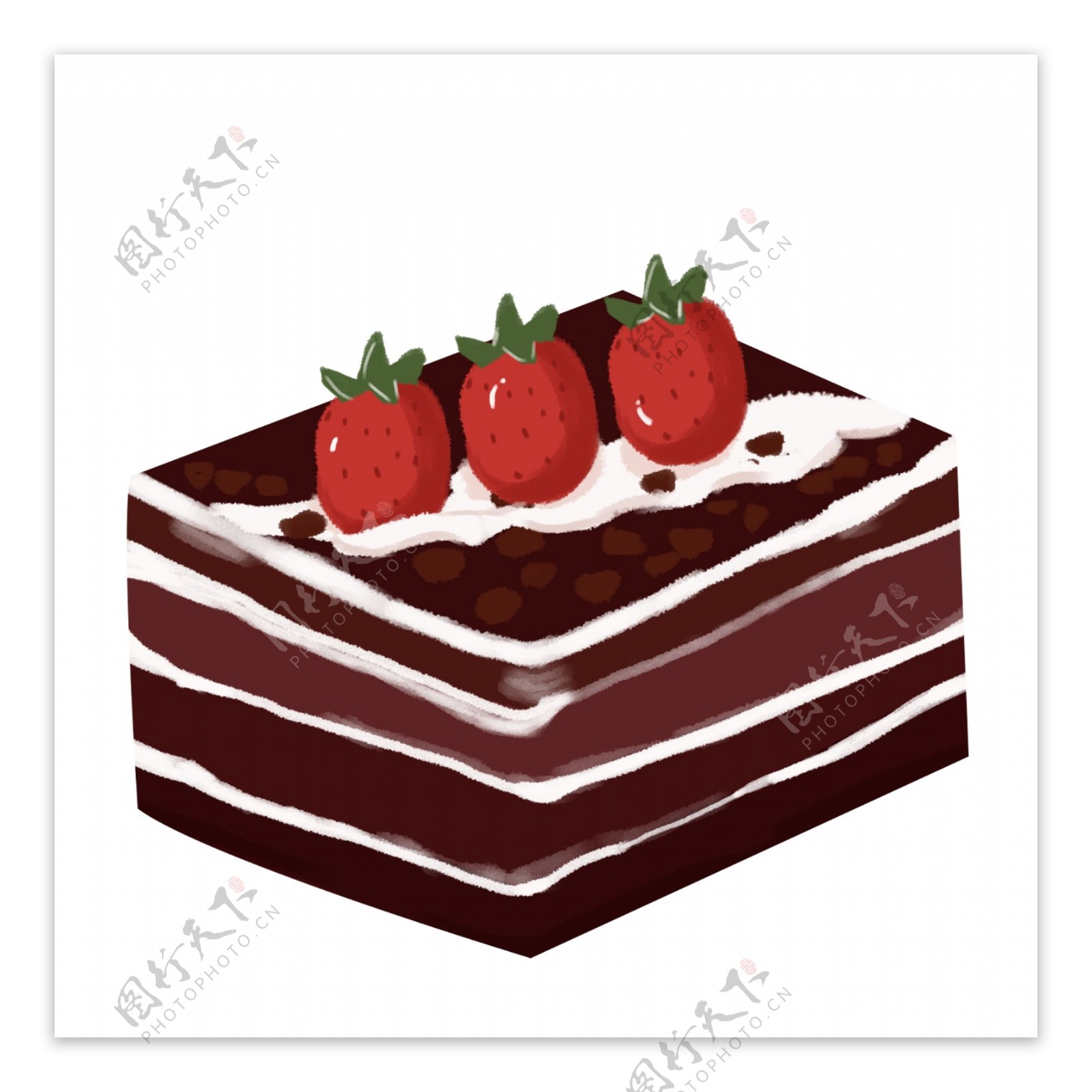 巧克力草莓蛋糕设计素材