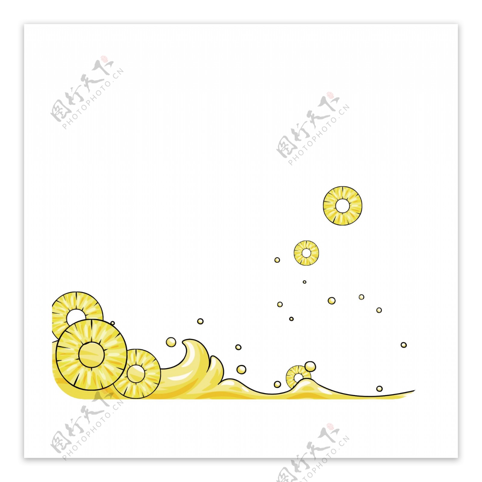 矢量卡通扁平化黄色柠檬汁边框