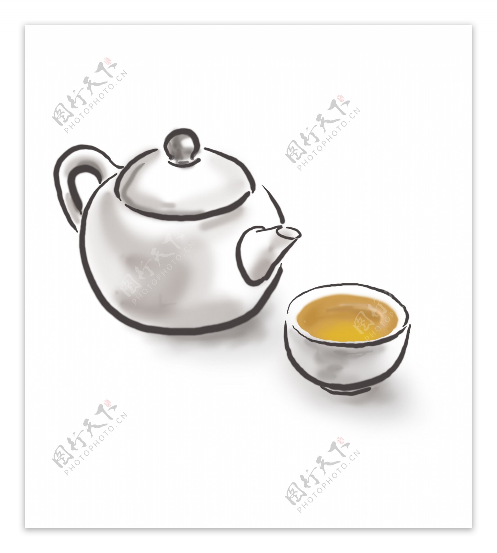 一壶茶手绘古风茶饮