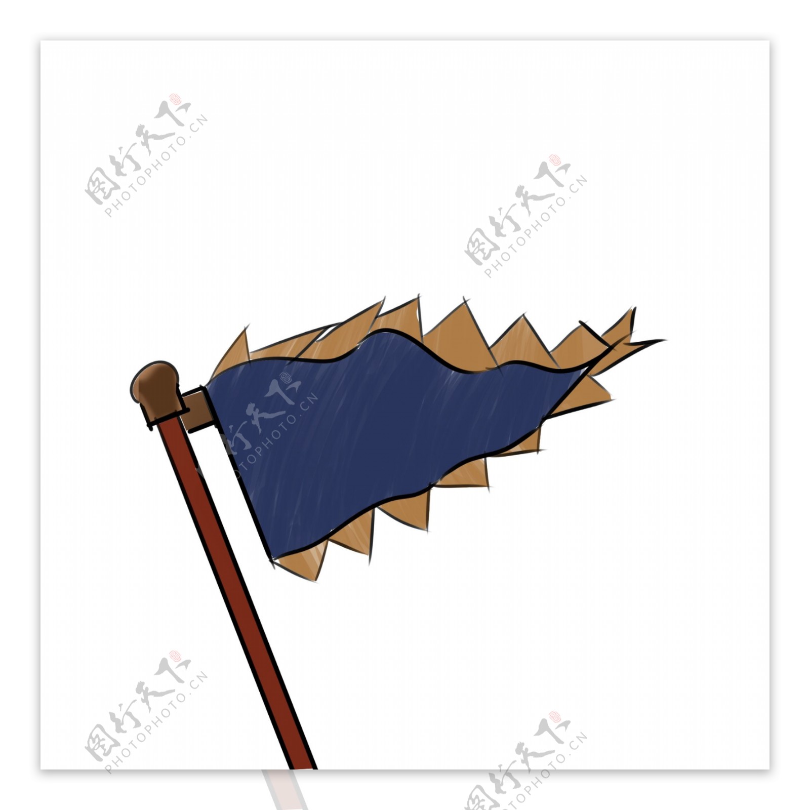 手绘古代战争旗子