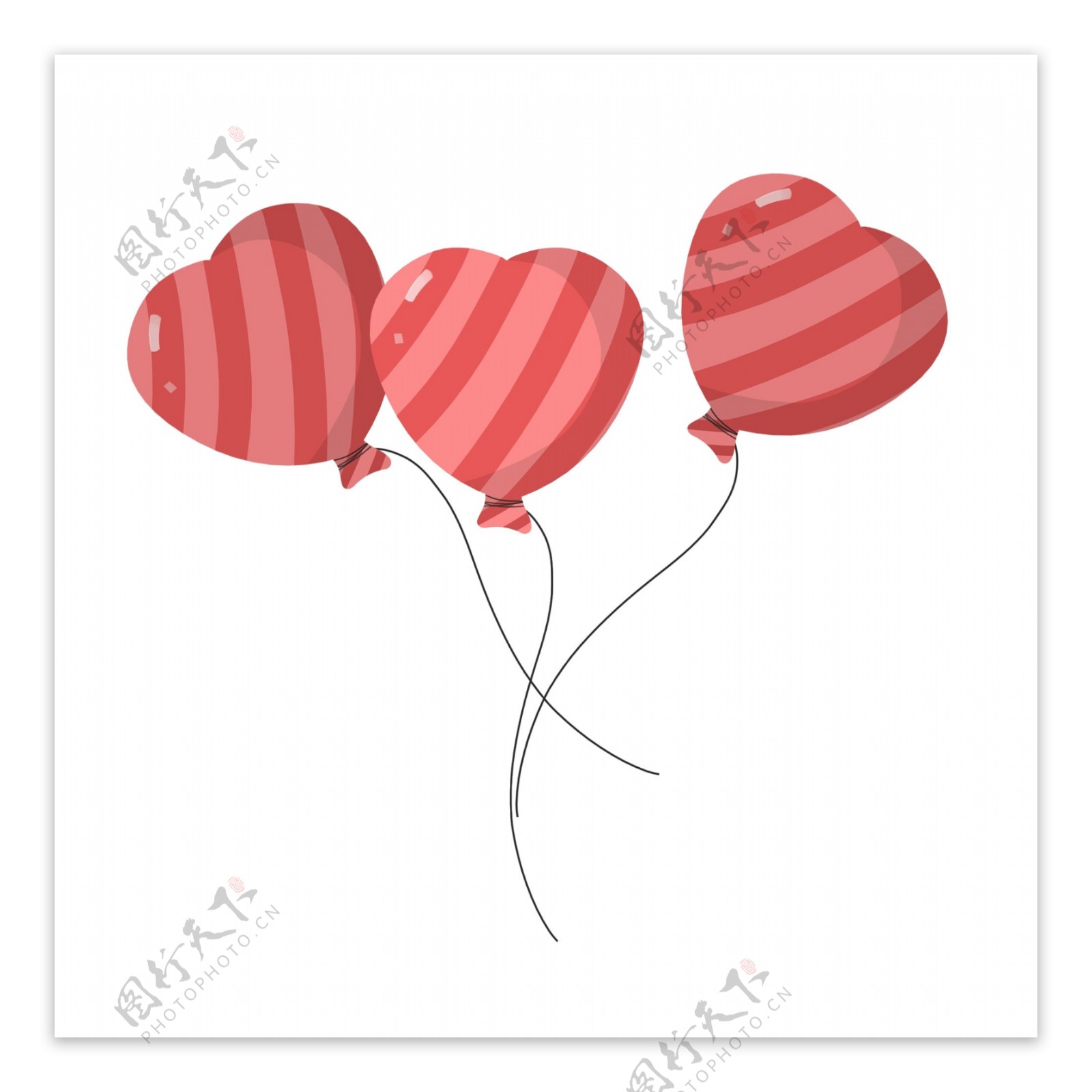 红色条纹装饰气球
