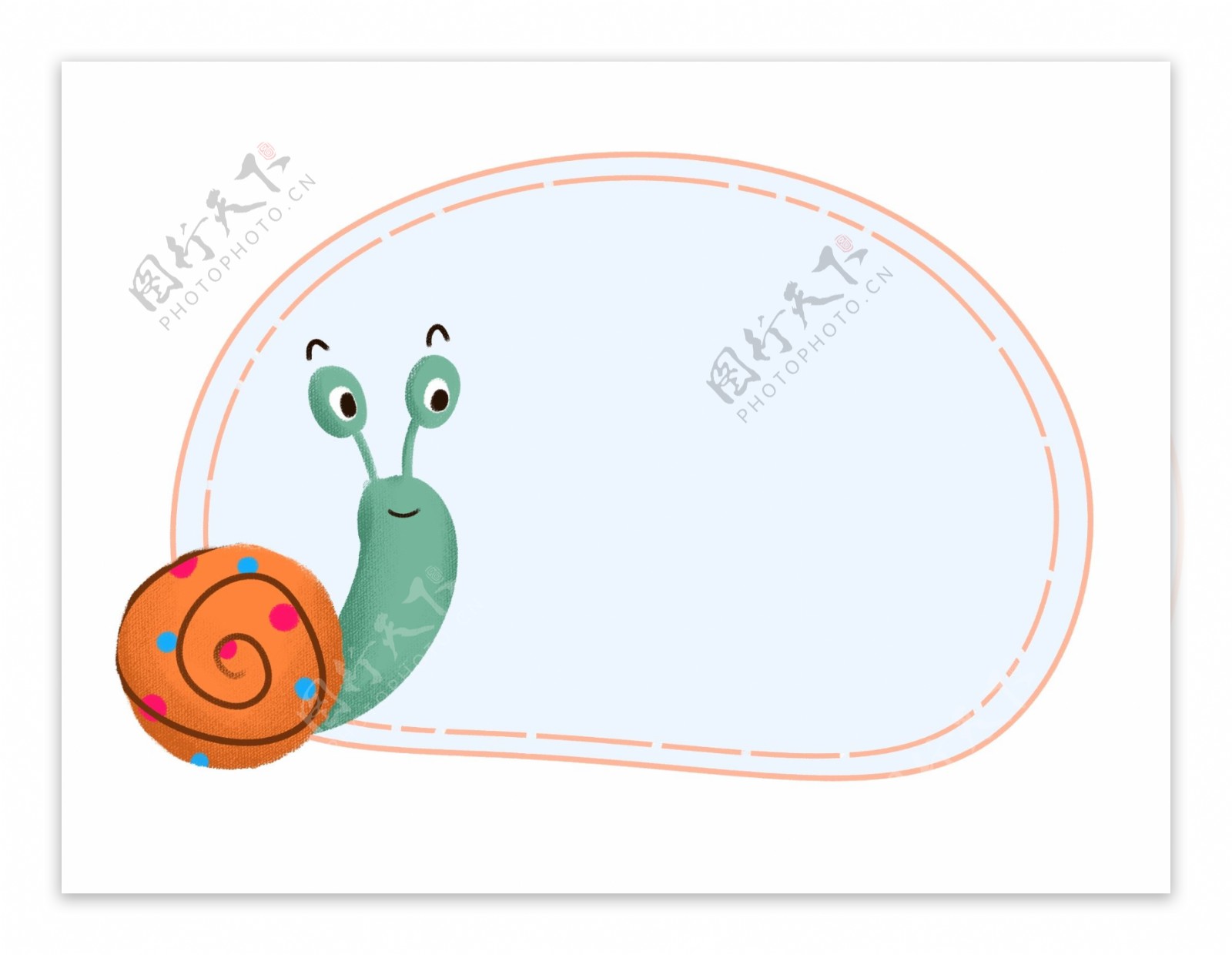 手绘可爱的蜗牛边框