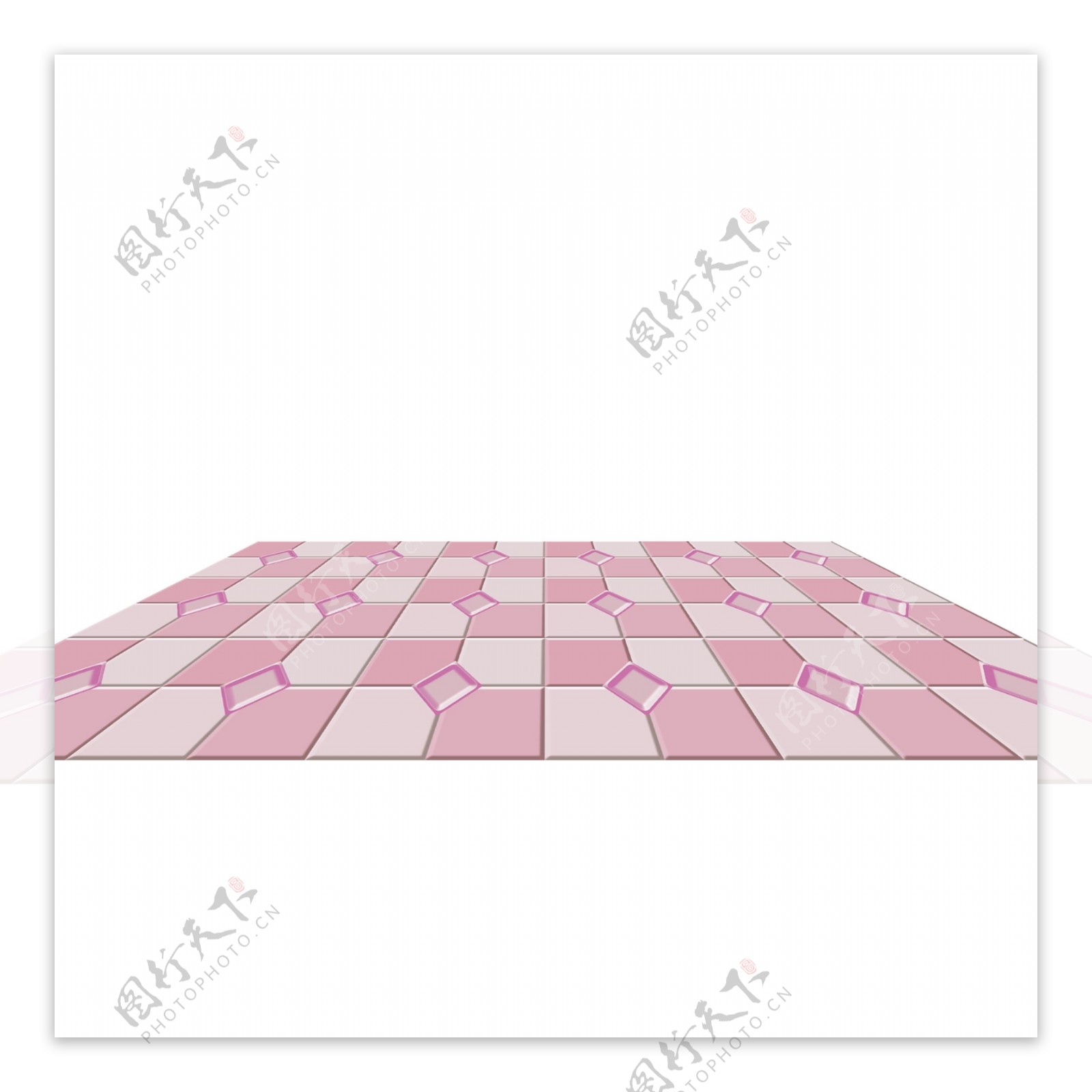 粉色女生浪漫拼色瓷砖地板