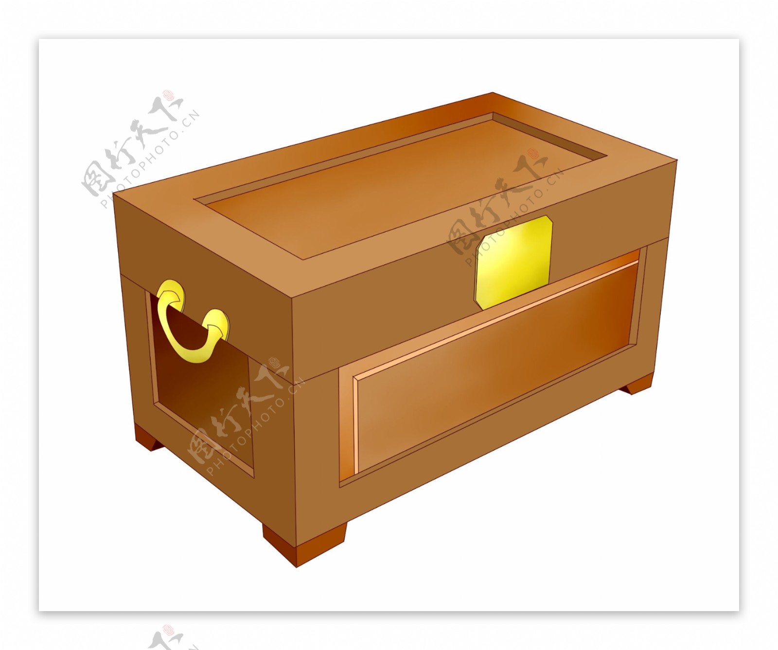 黄色装饰木箱子插画