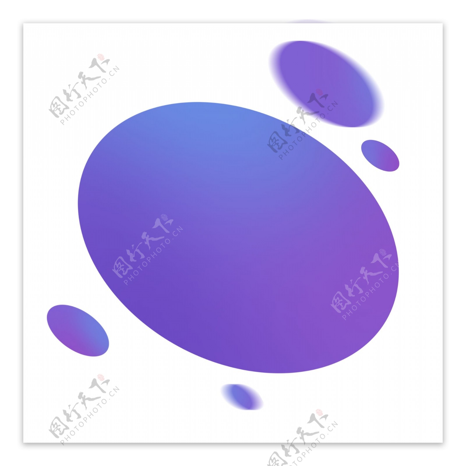 蓝紫色渐变椭圆形标题框