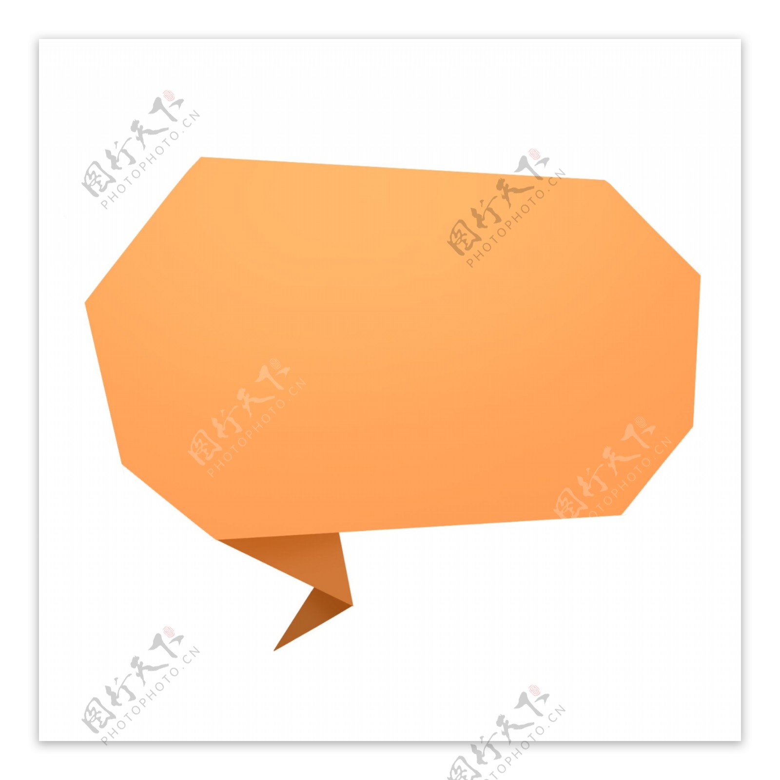 橙色不规则折纸标题框