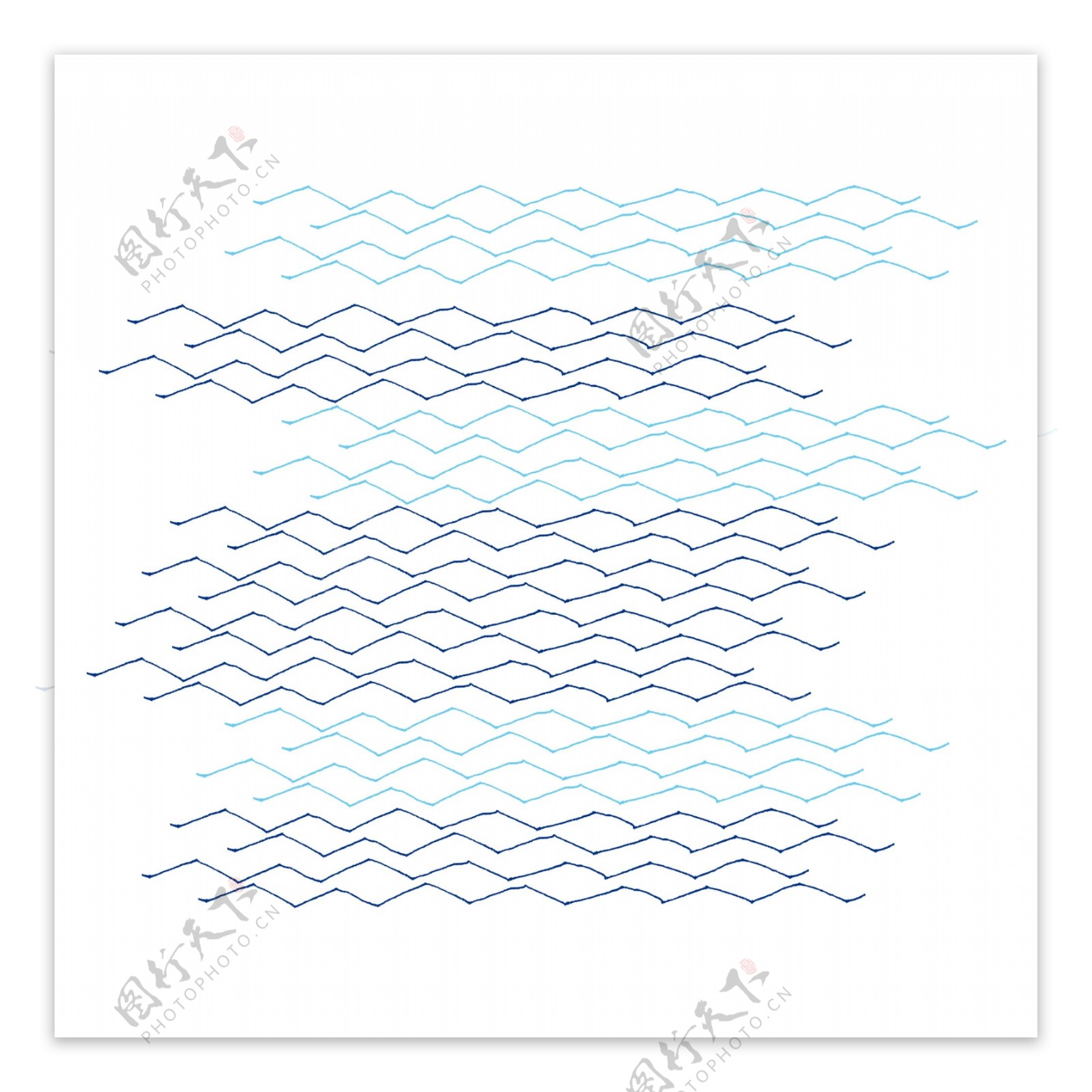 蓝色手绘通用波浪线底纹
