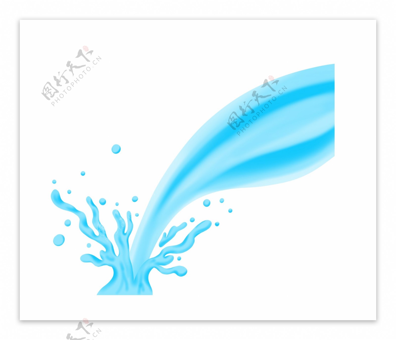 蓝色倒出的液体插画