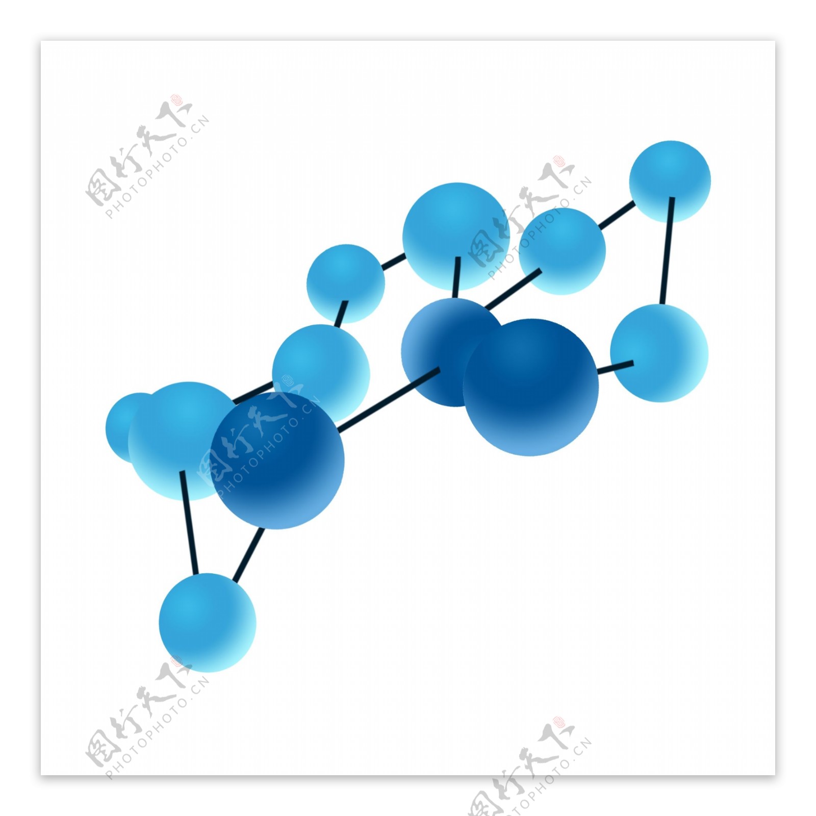 蓝色化学分子结构图