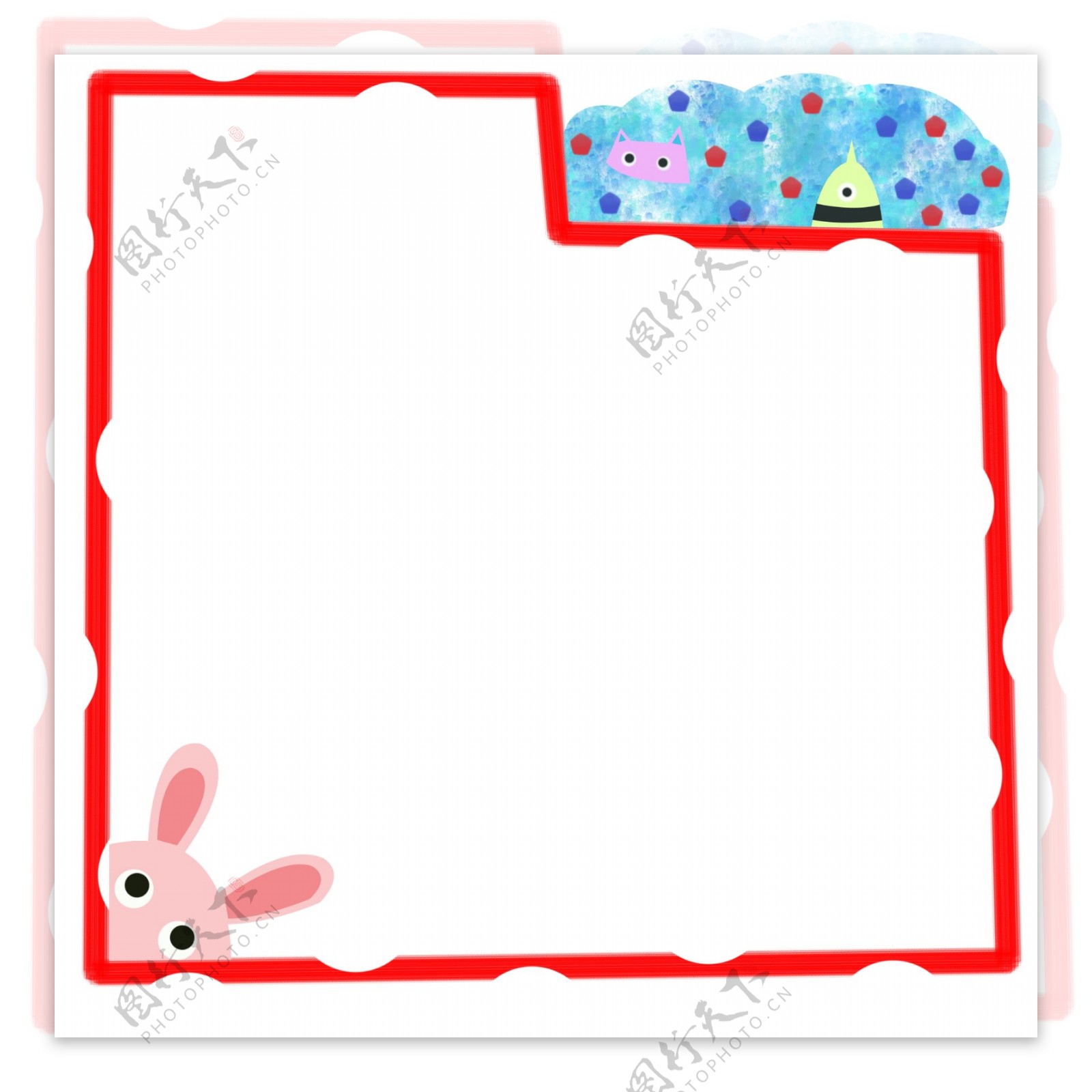 小兔子边框装饰插画