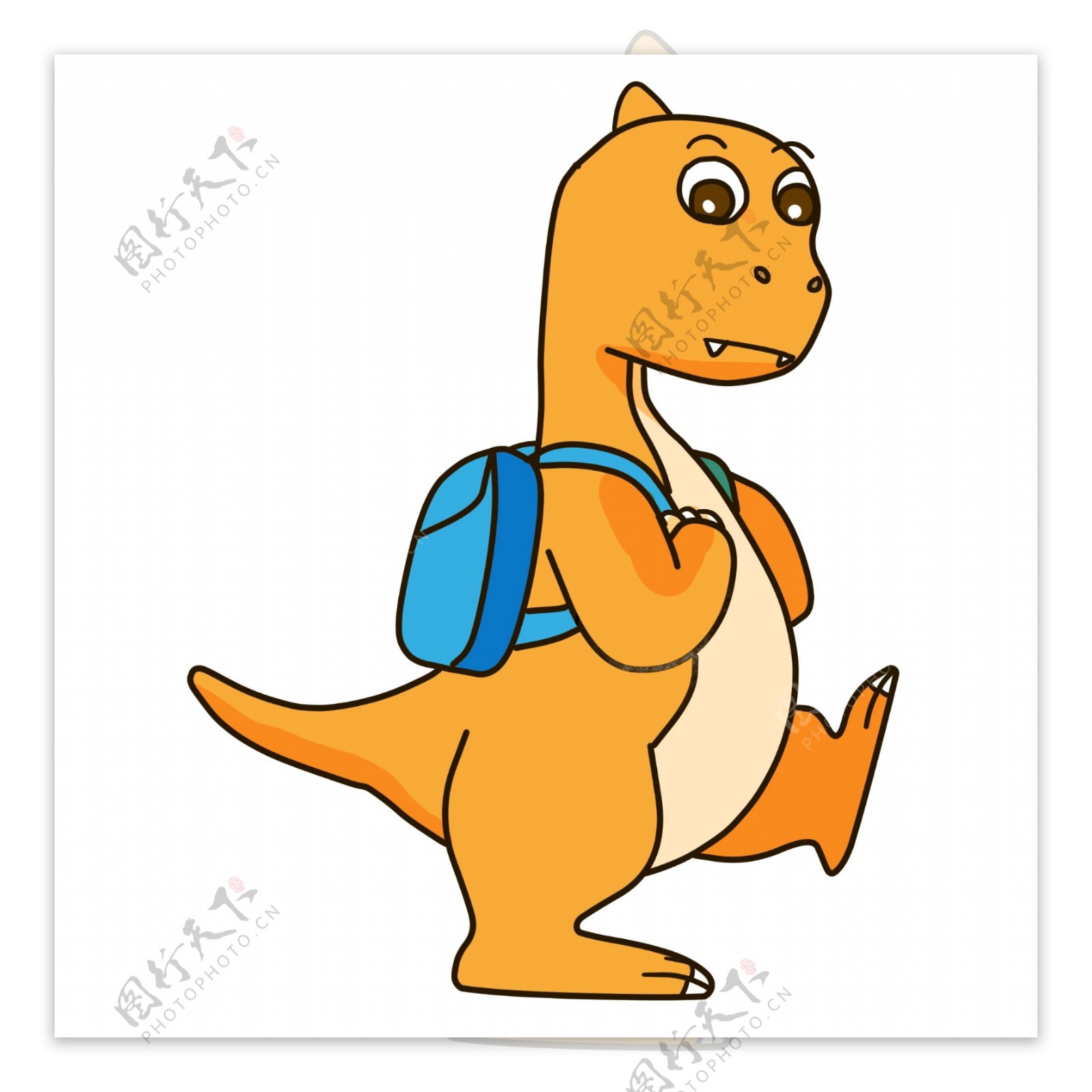 背书包的小恐龙插画