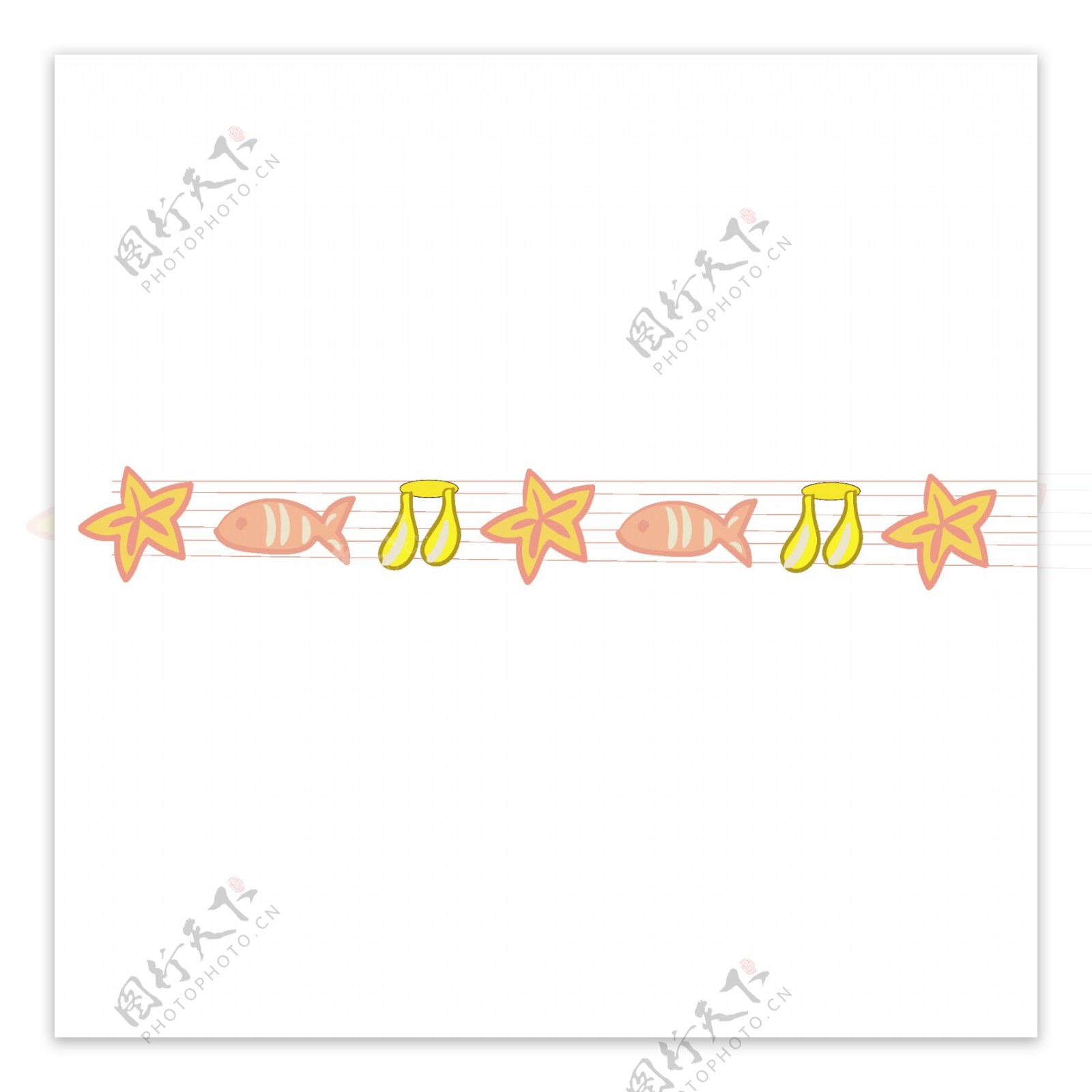 小鱼海星分割线插画