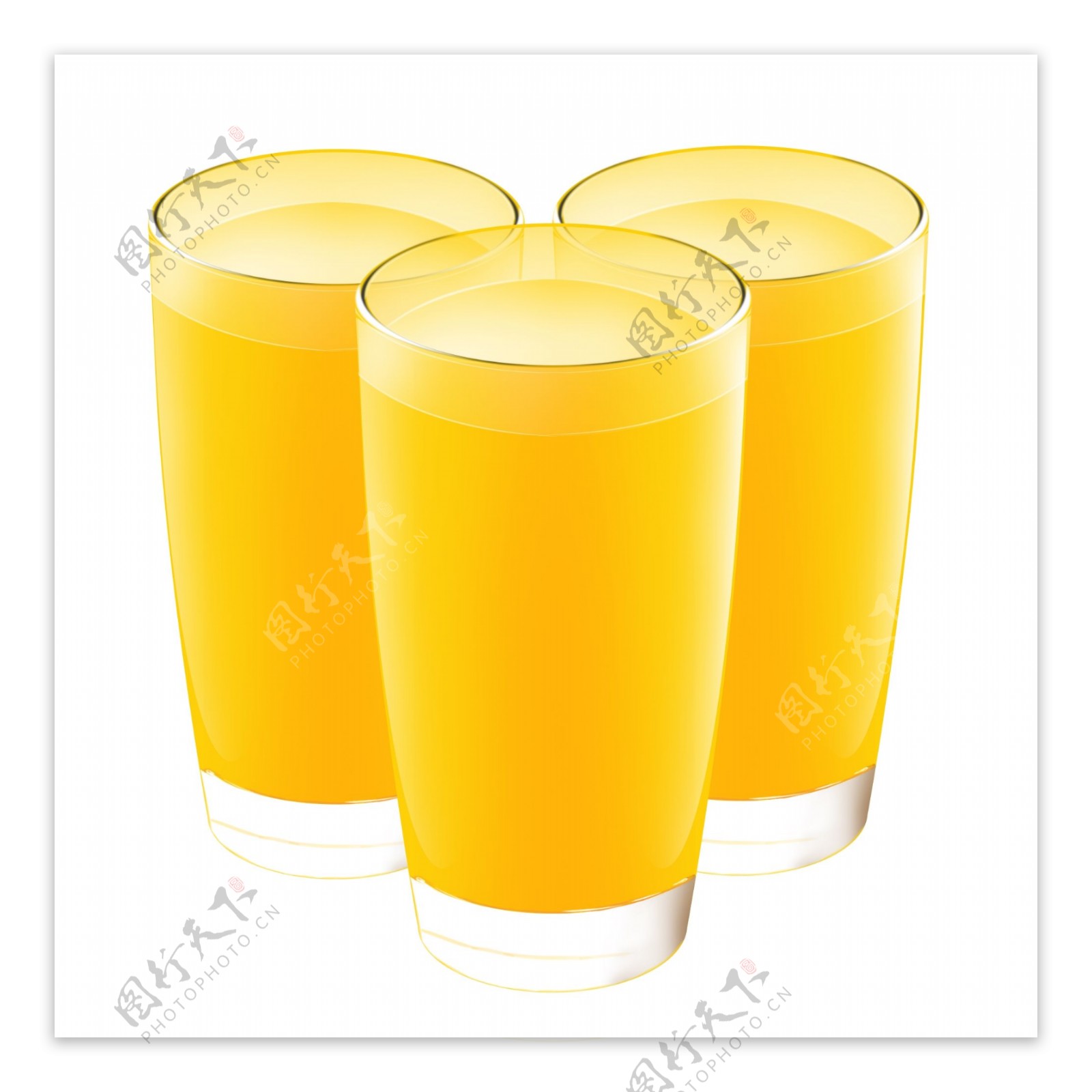 果汁橙汁长杯金黄色竖杯多杯