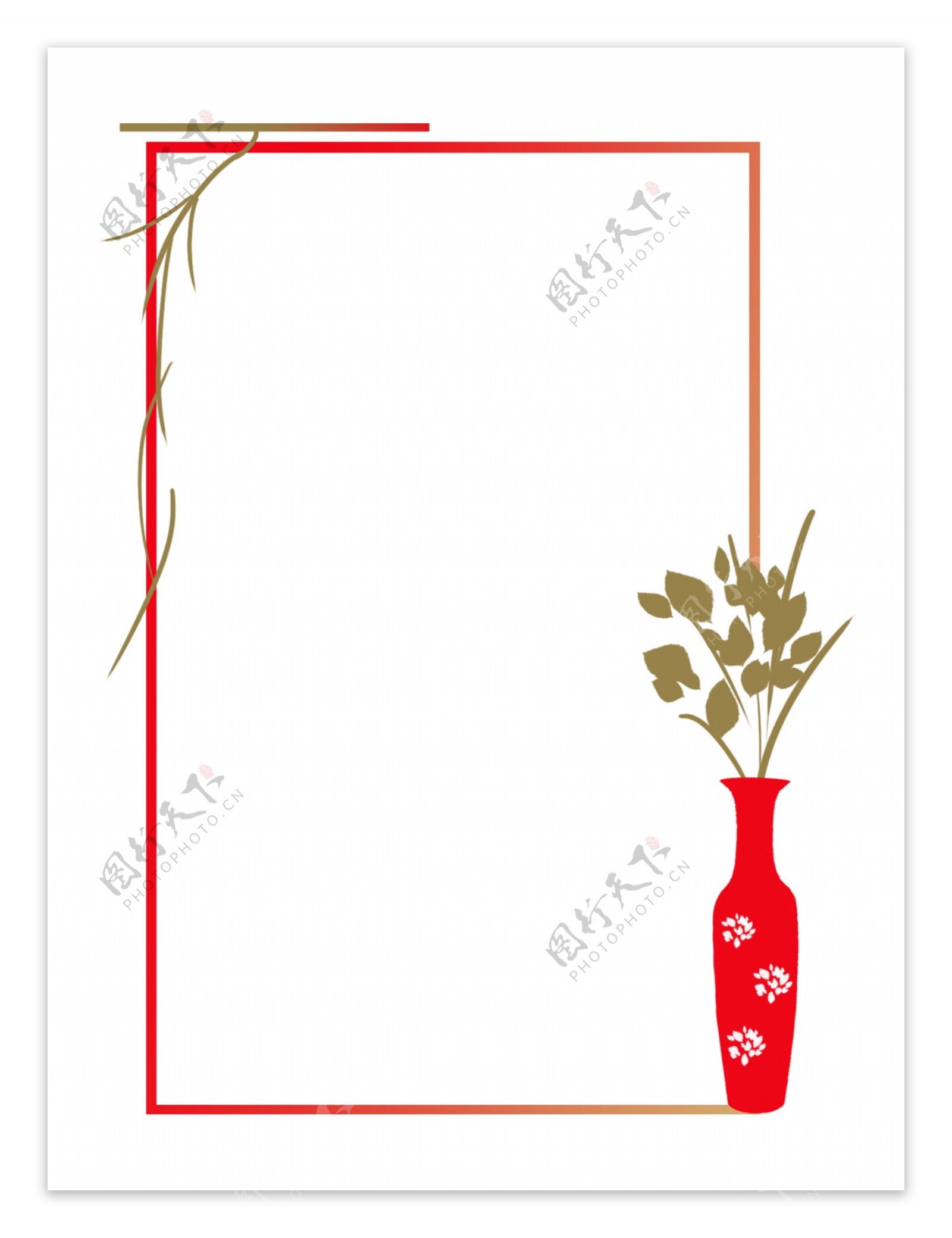 红色中国风边框古典边框装饰图案