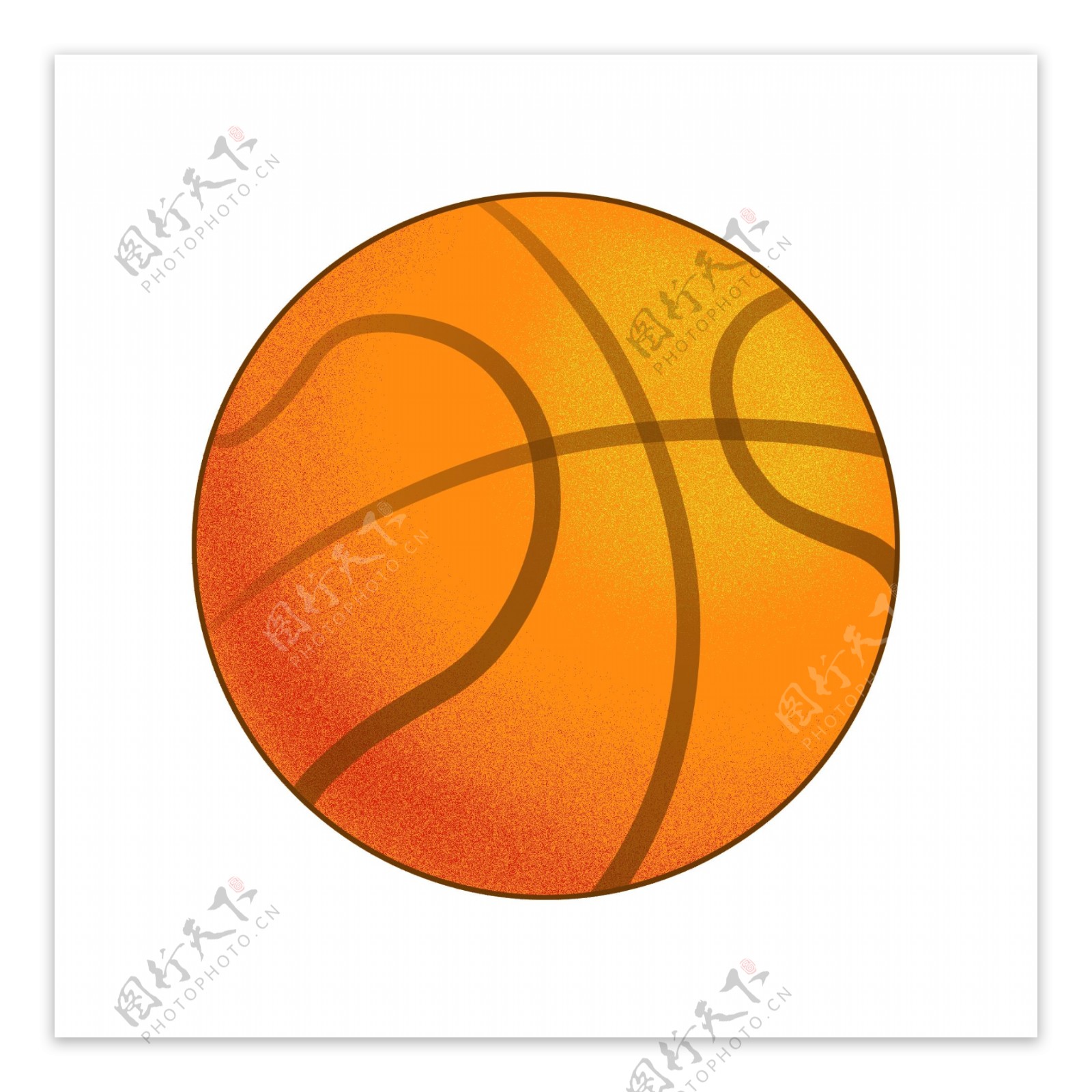 黄色的圆形篮球插画