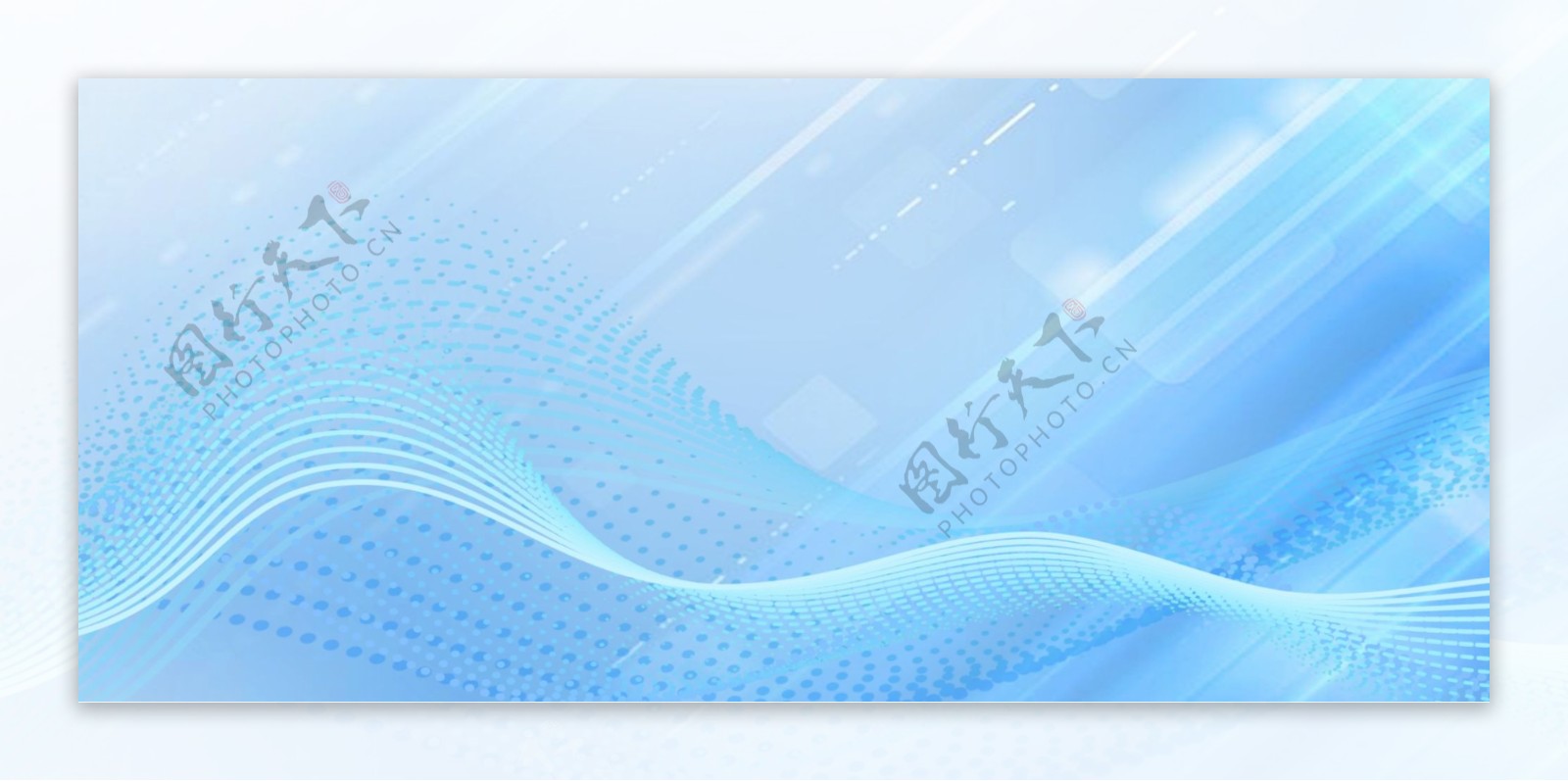 商务线条蓝色科技简约Banner背景