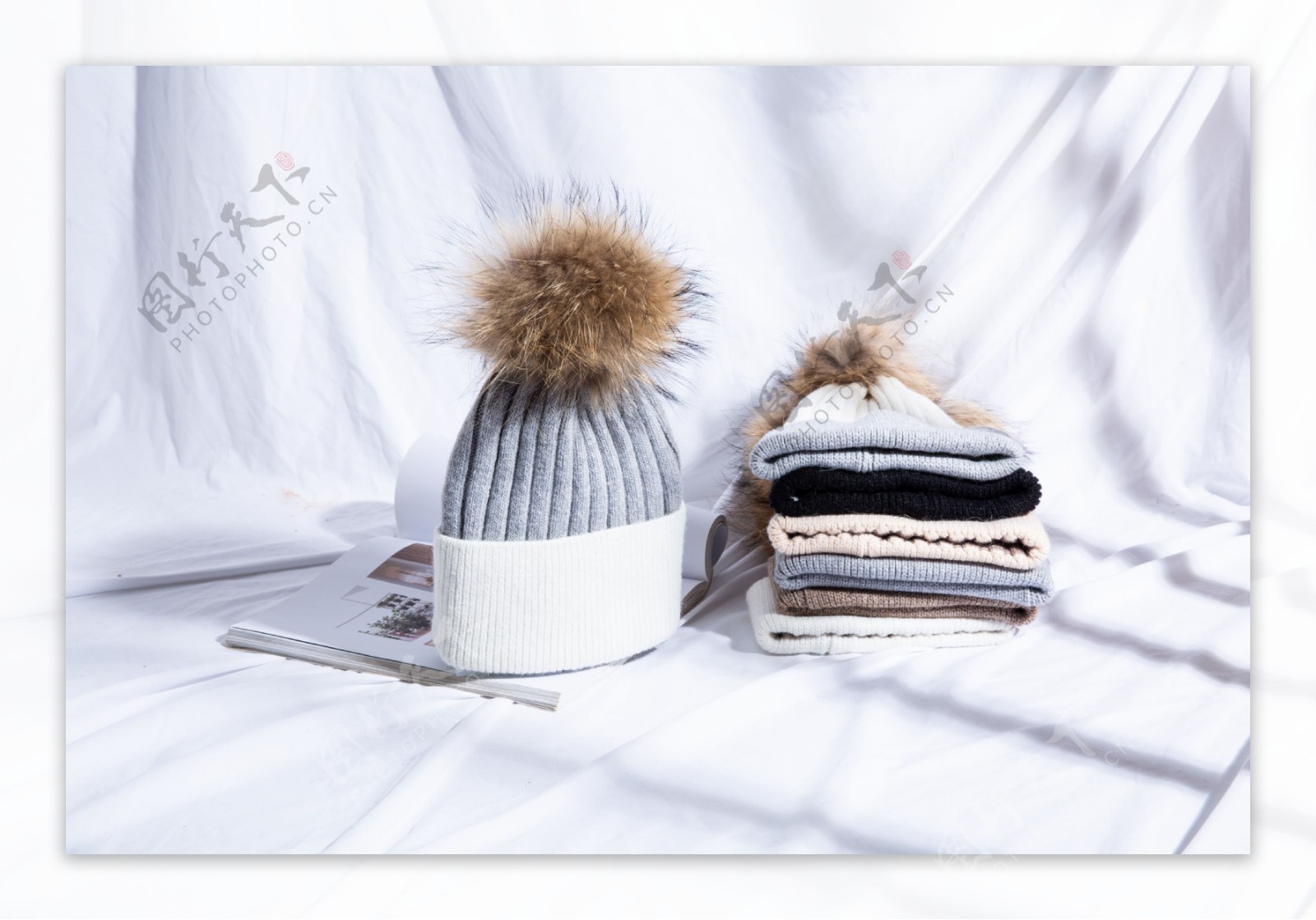 时尚毛球毛线帽针织帽31