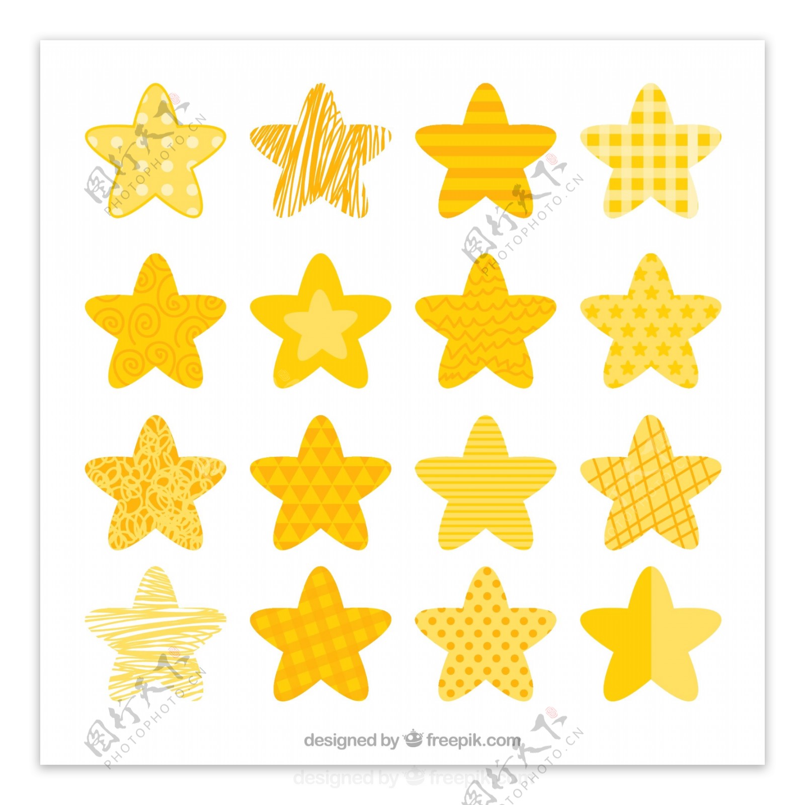 16款黄色花纹星星