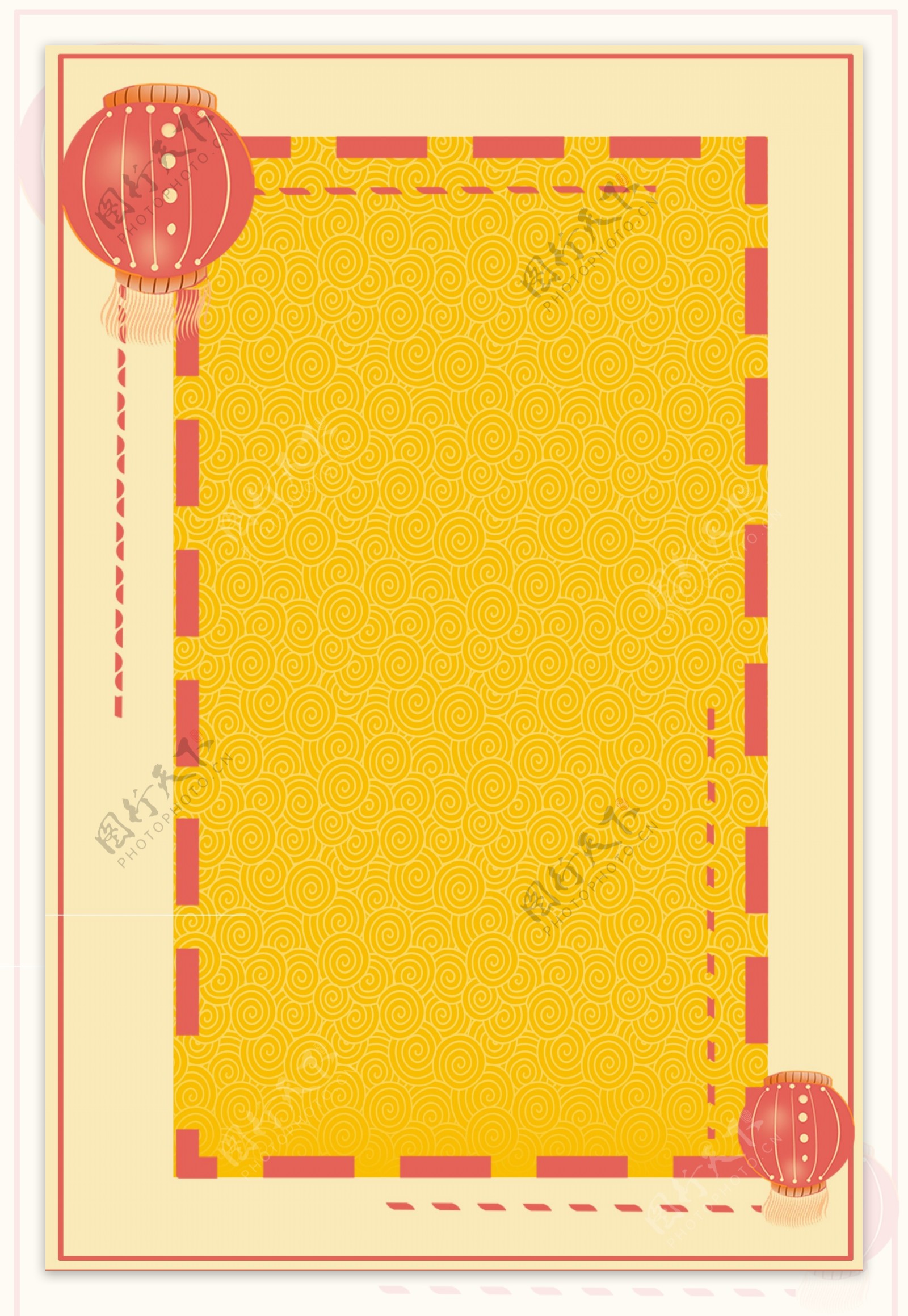 传统中国风边框底纹背景海报