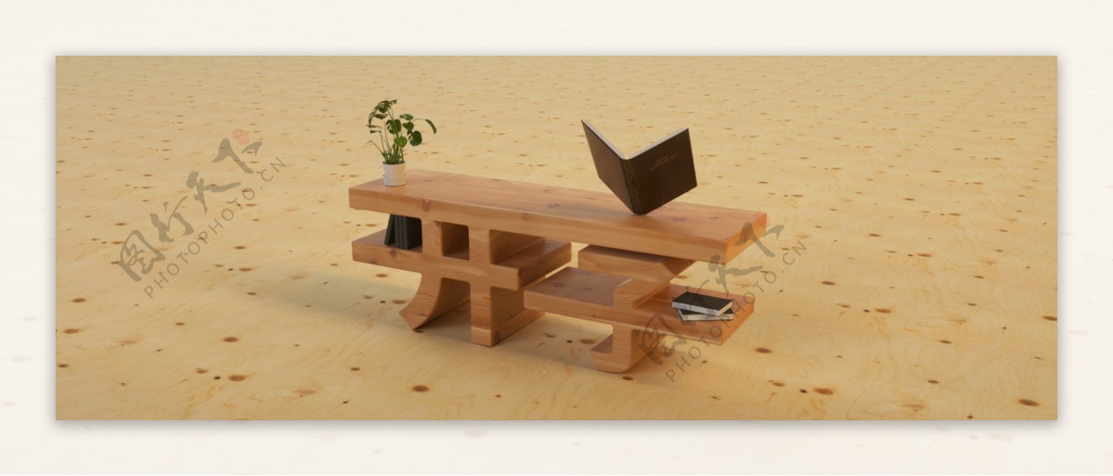 创意质感木纹书桌开学季背景