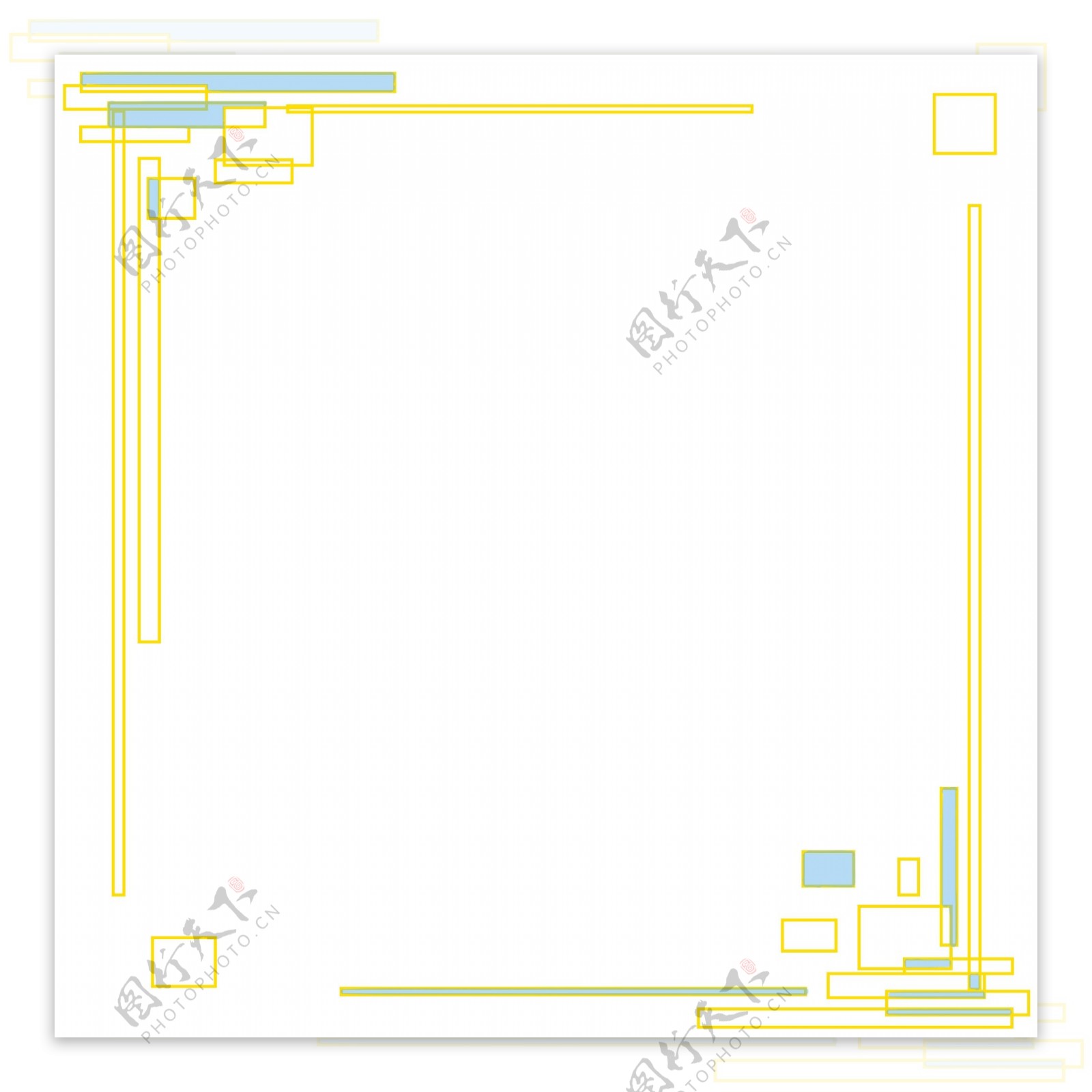 黄色的边框装饰插画