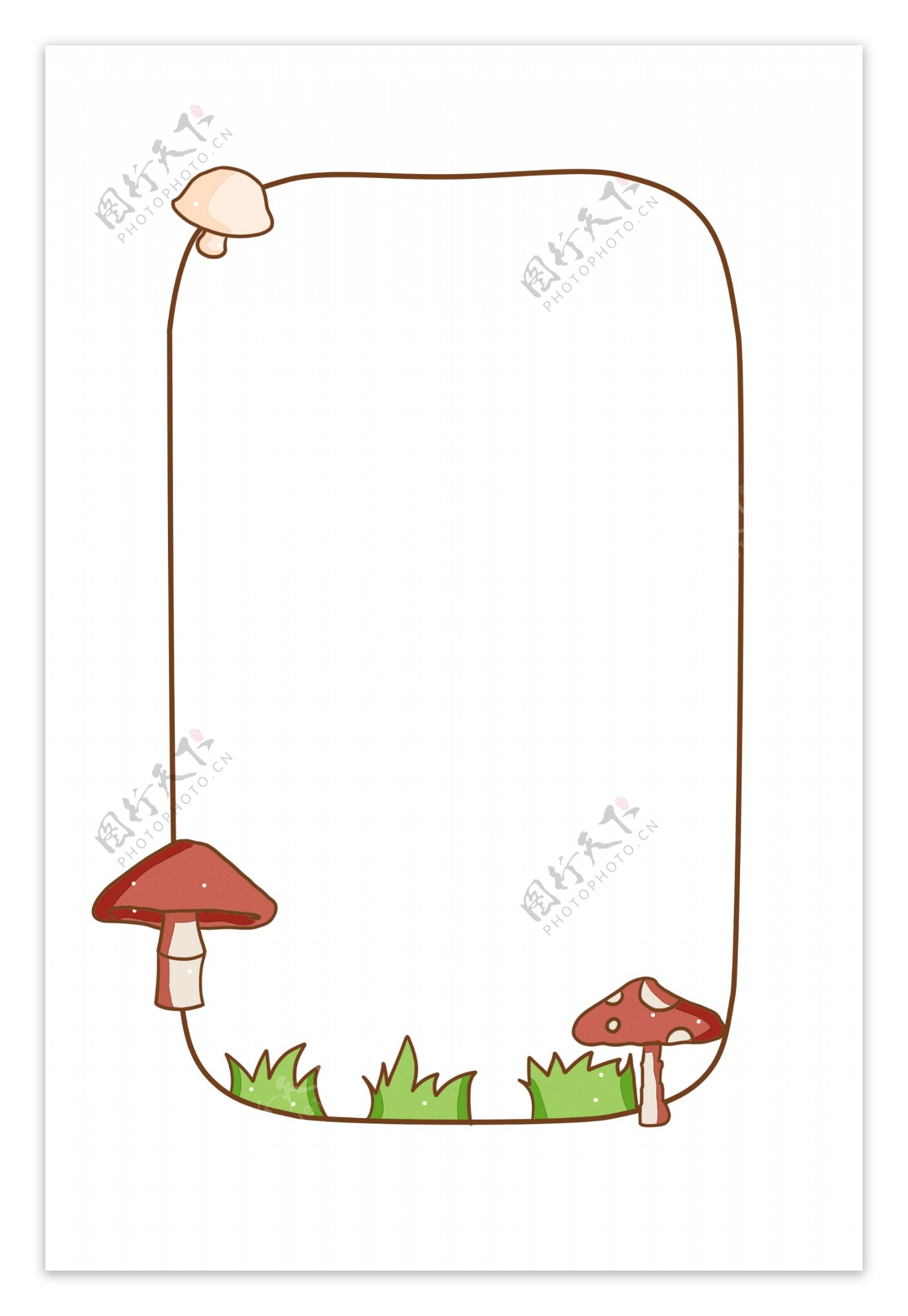 小蘑菇边框装饰插画