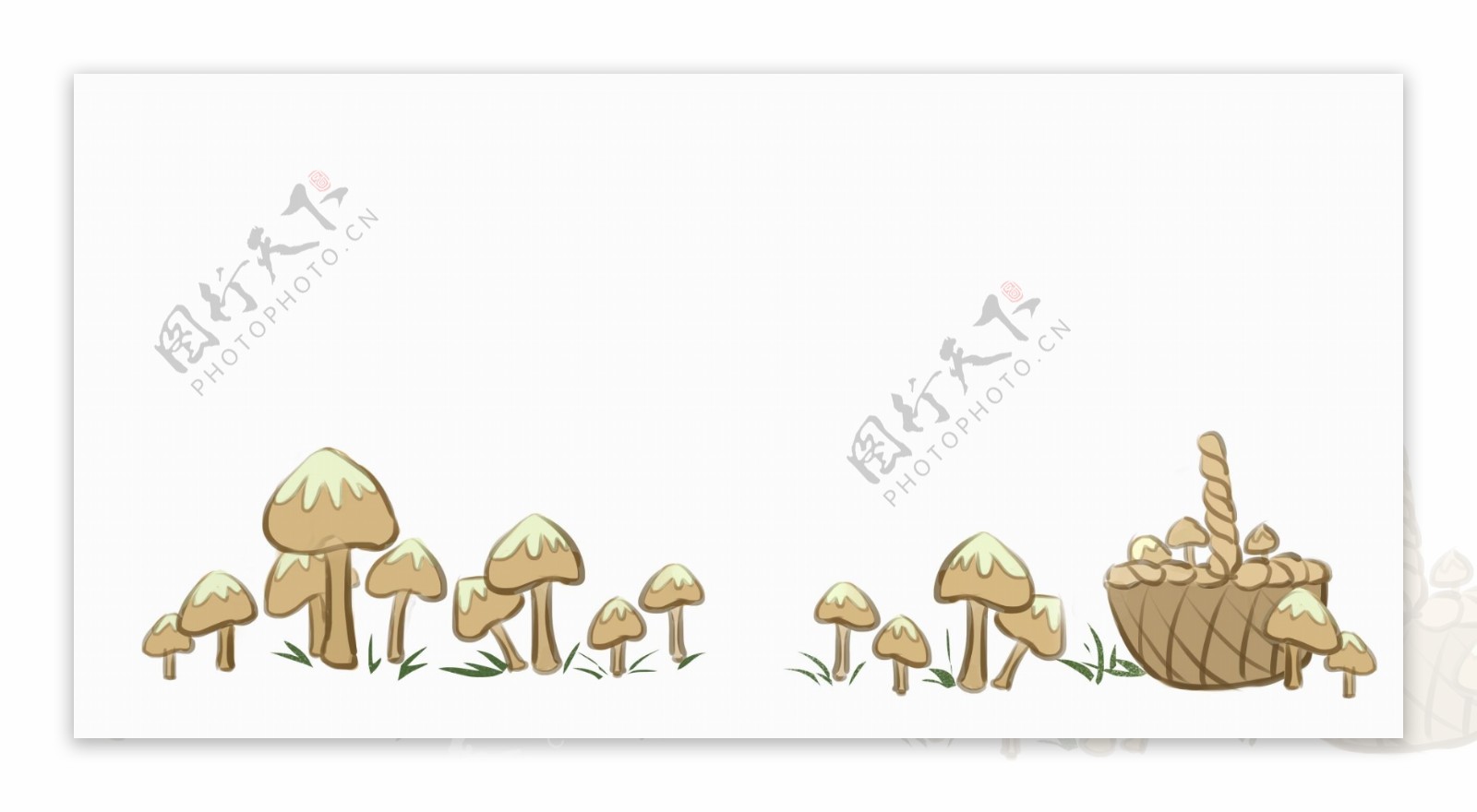 卡通蘑菇分割线装饰