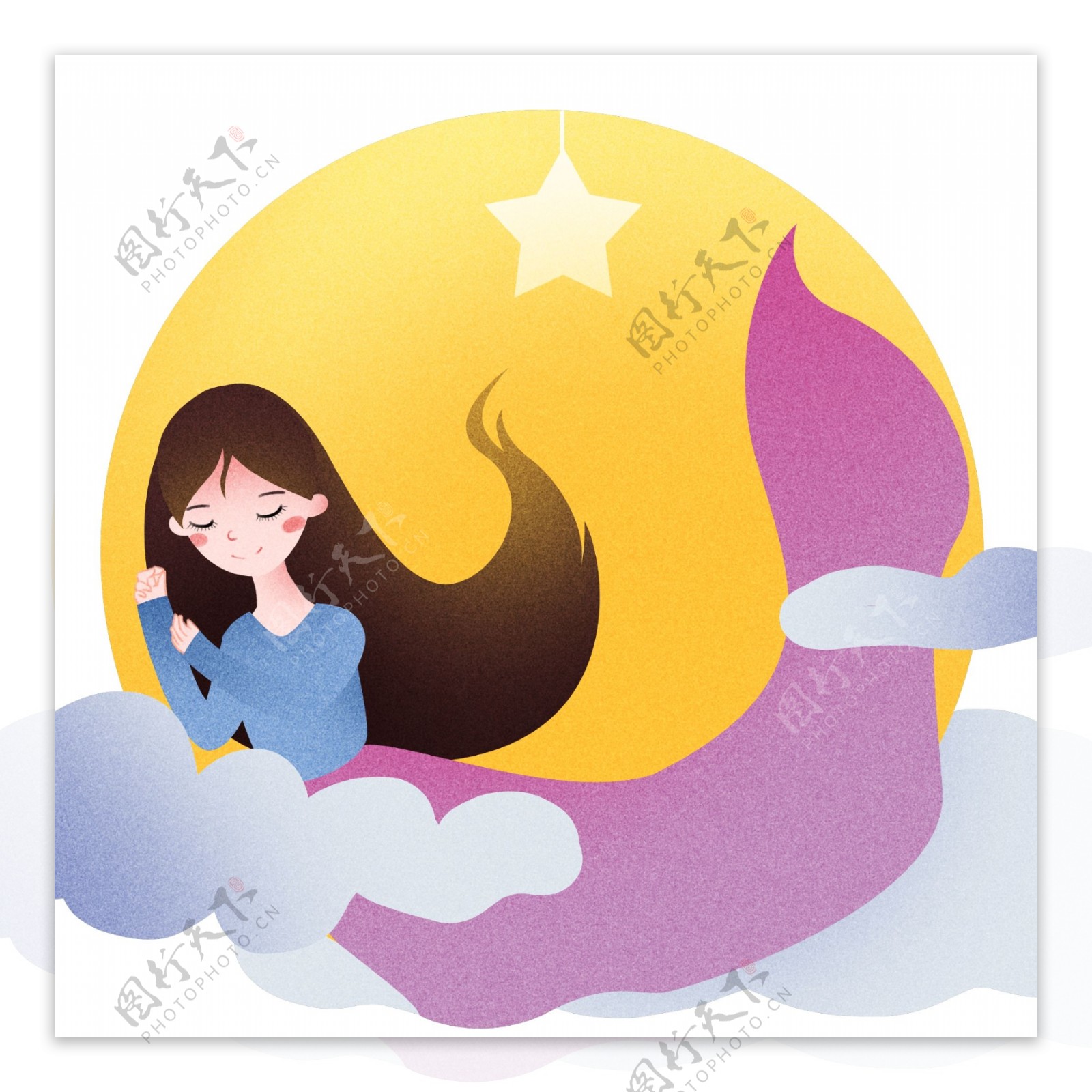 睡觉的月亮设计图__其他_动漫动画_设计图库_昵图网nipic.com