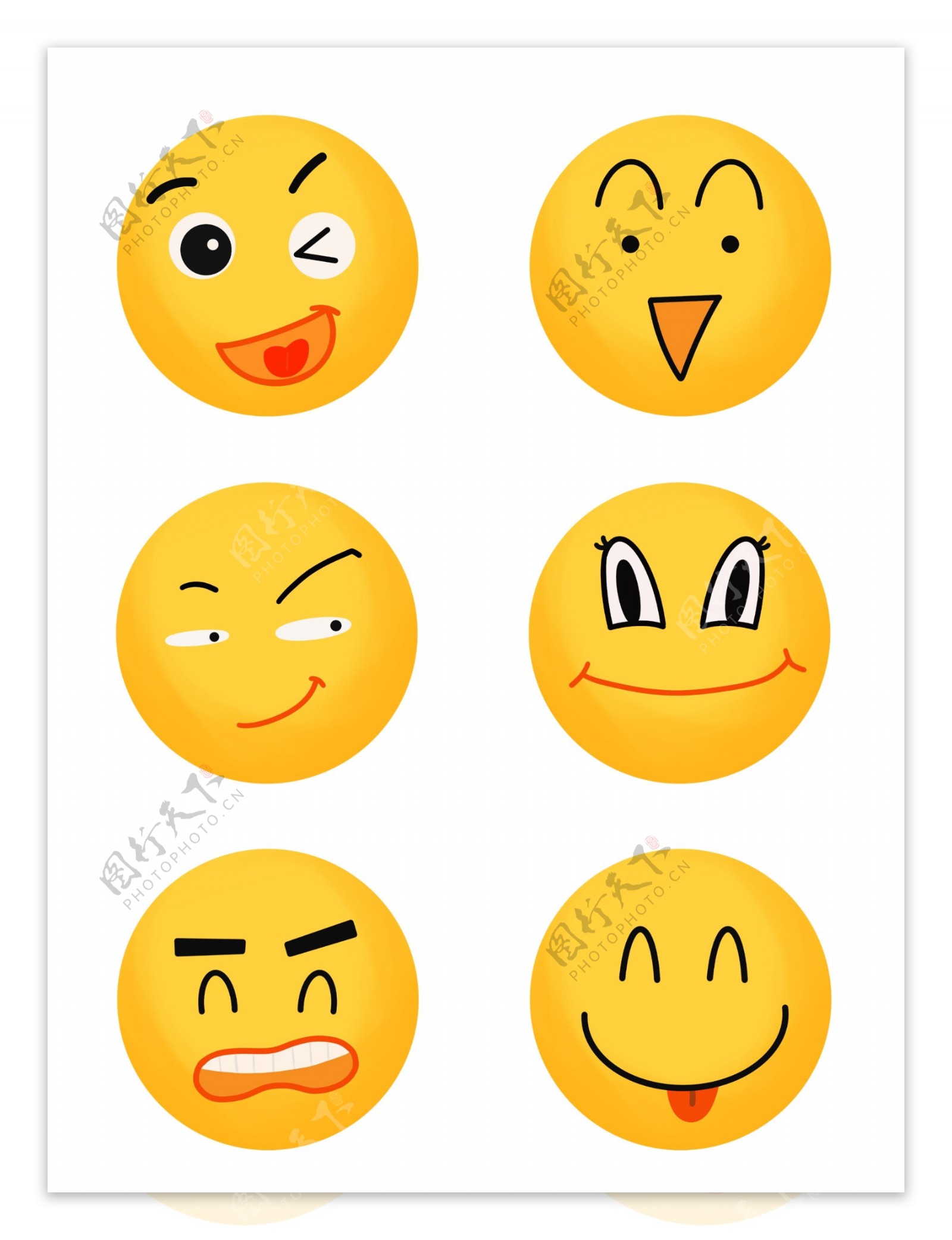 emoji笑脸脑袋黄色元素表情包