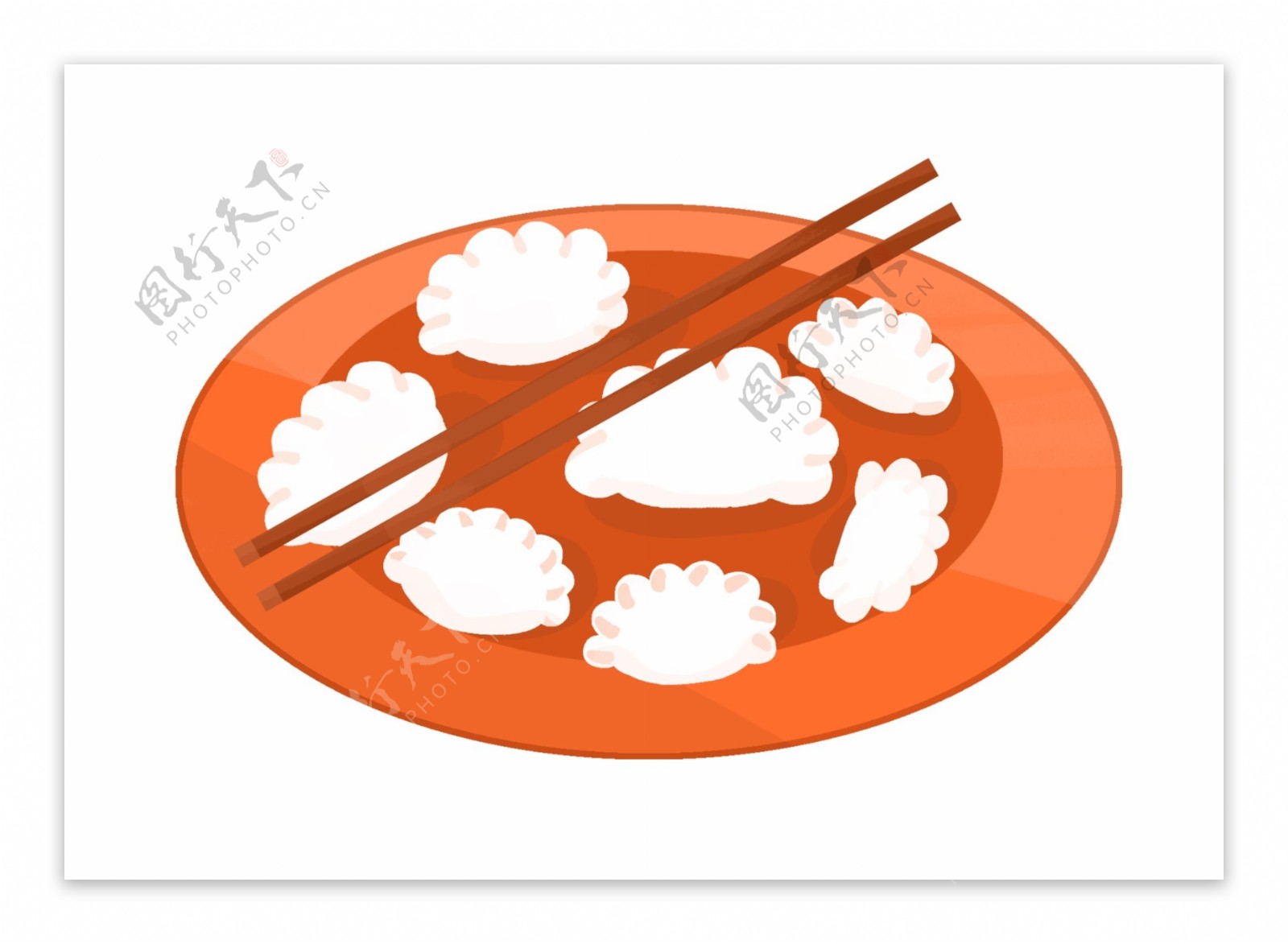 手绘冬季美食饺子插画