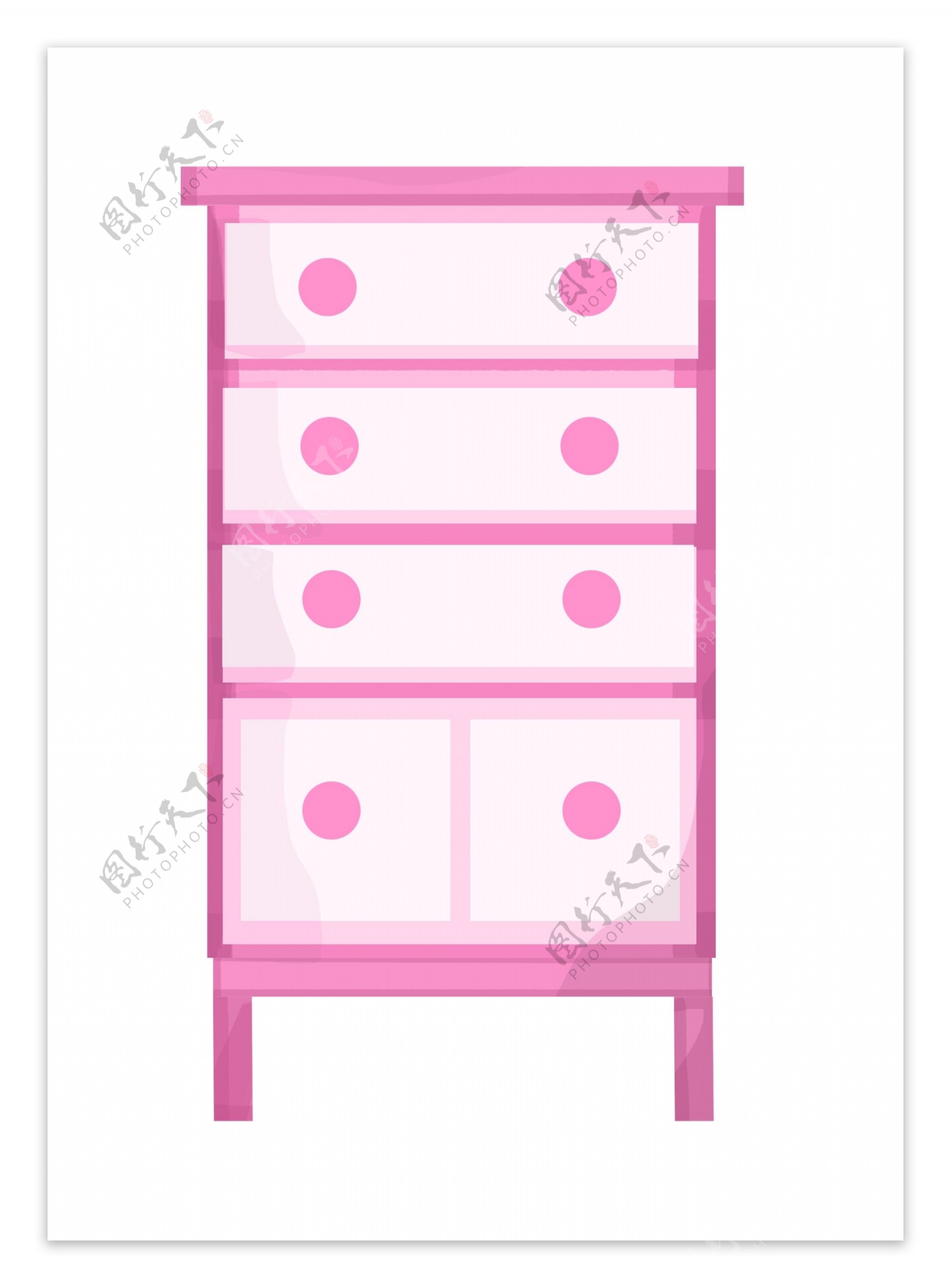 手绘粉色的柜子插画