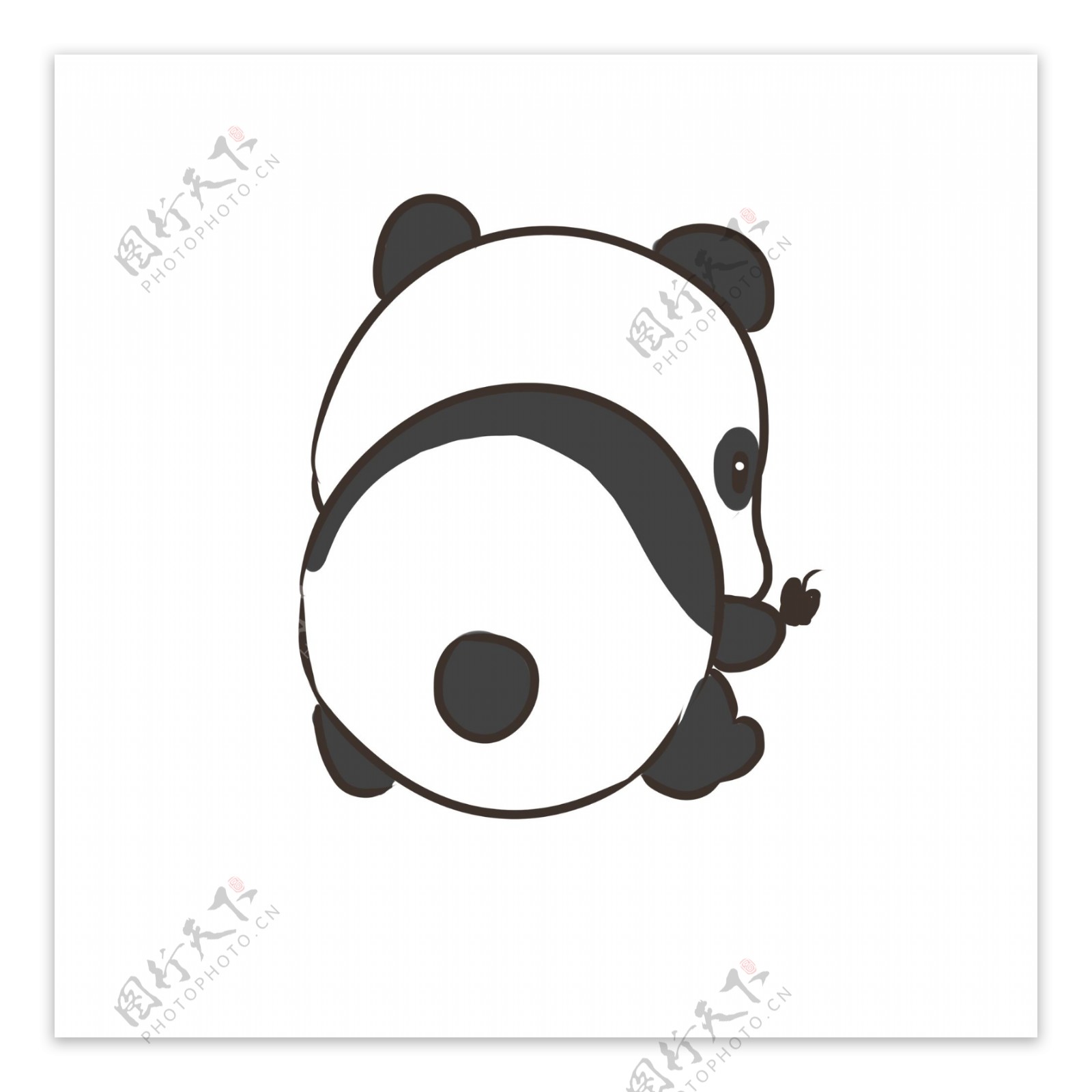 手绘保护动物熊猫