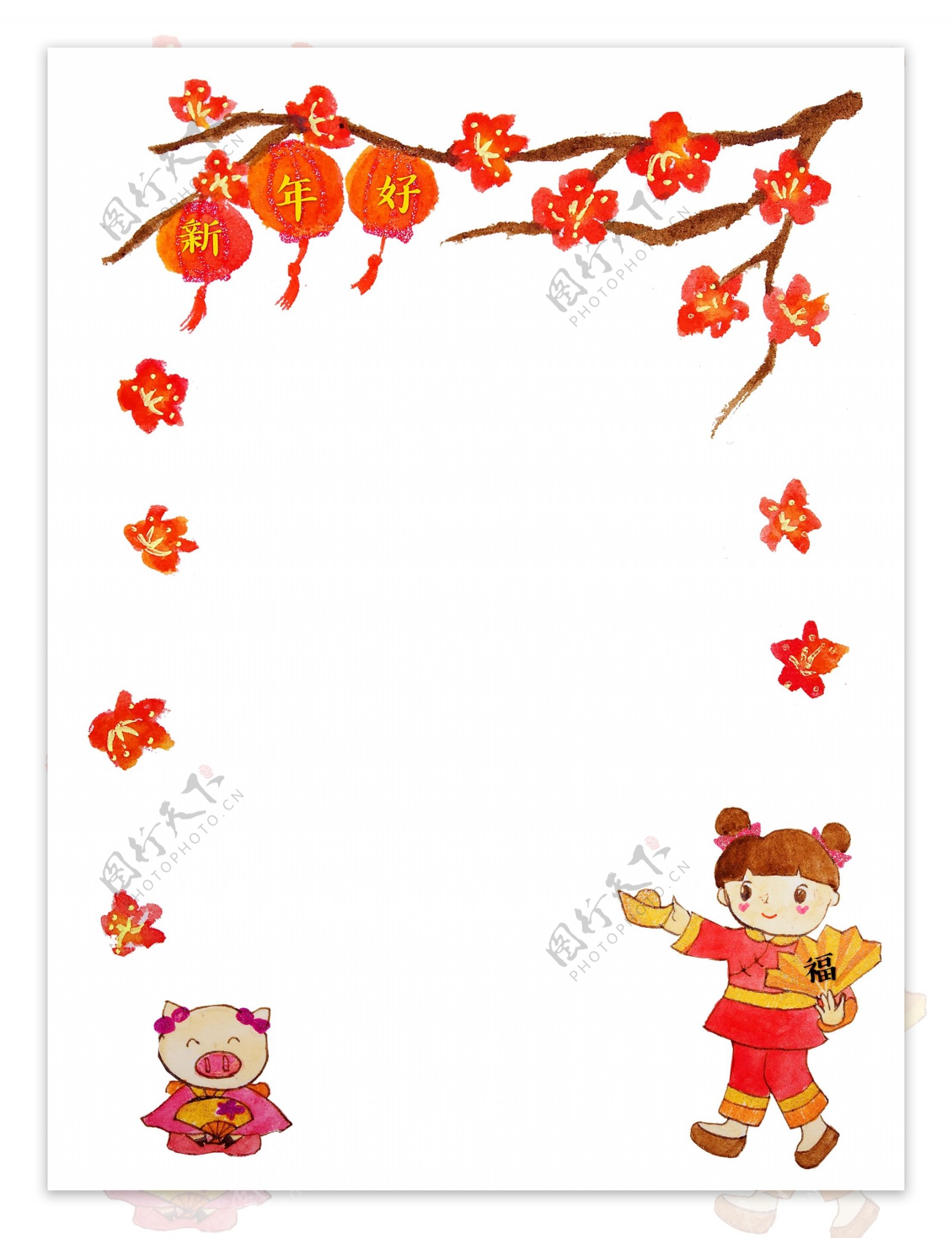 春节中国风传统喜庆新年简约边框