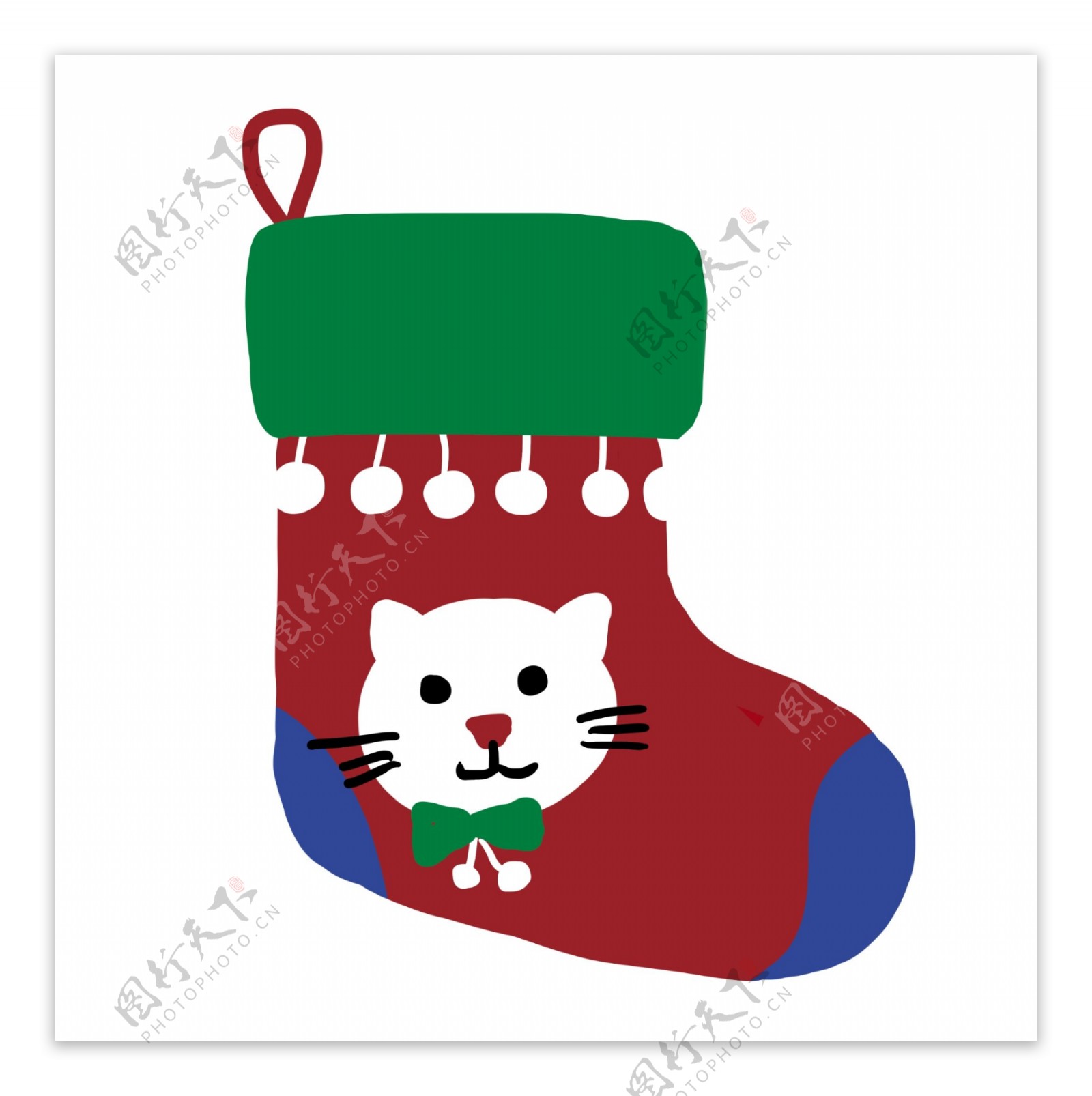 圣诞节猫咪袜子卡通