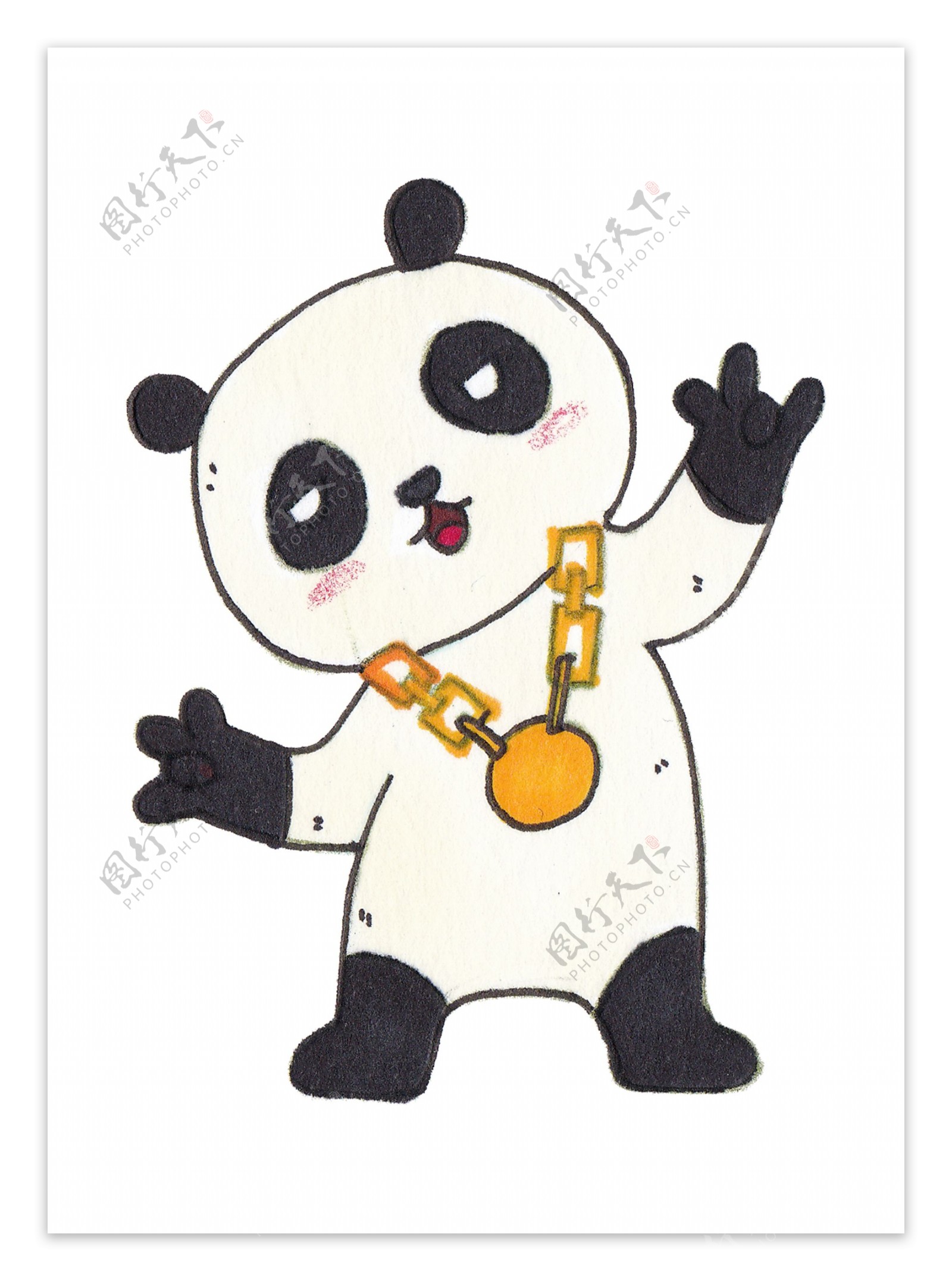 熊猫卡通手绘插画