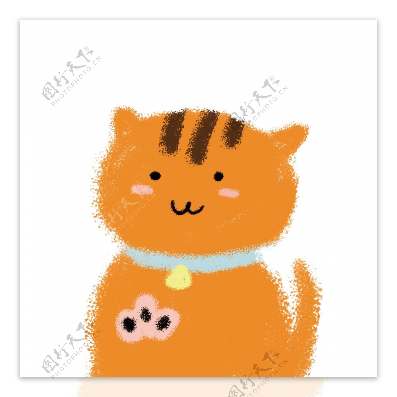 可爱动物橘猫手绘插画儿插