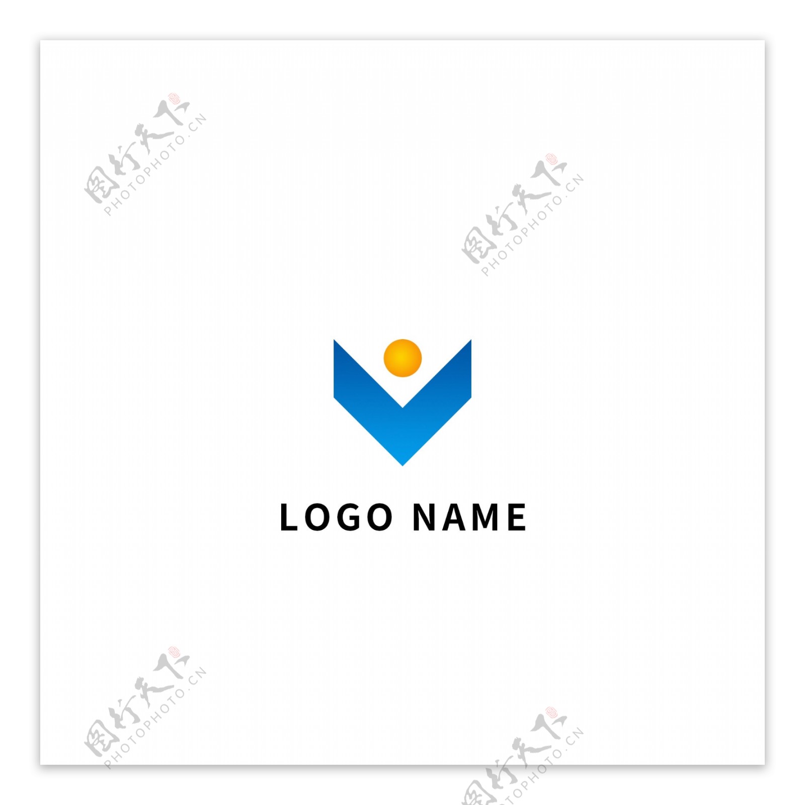 蓝色创意箭头几何商务企业logo