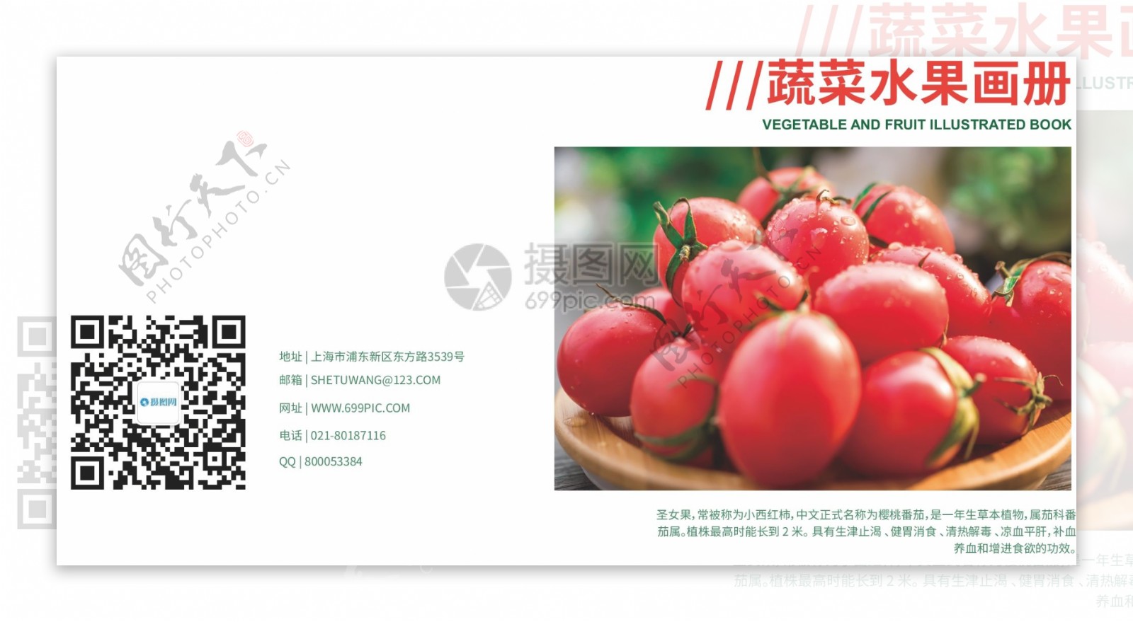 时尚大气红色蔬菜水果画册封面