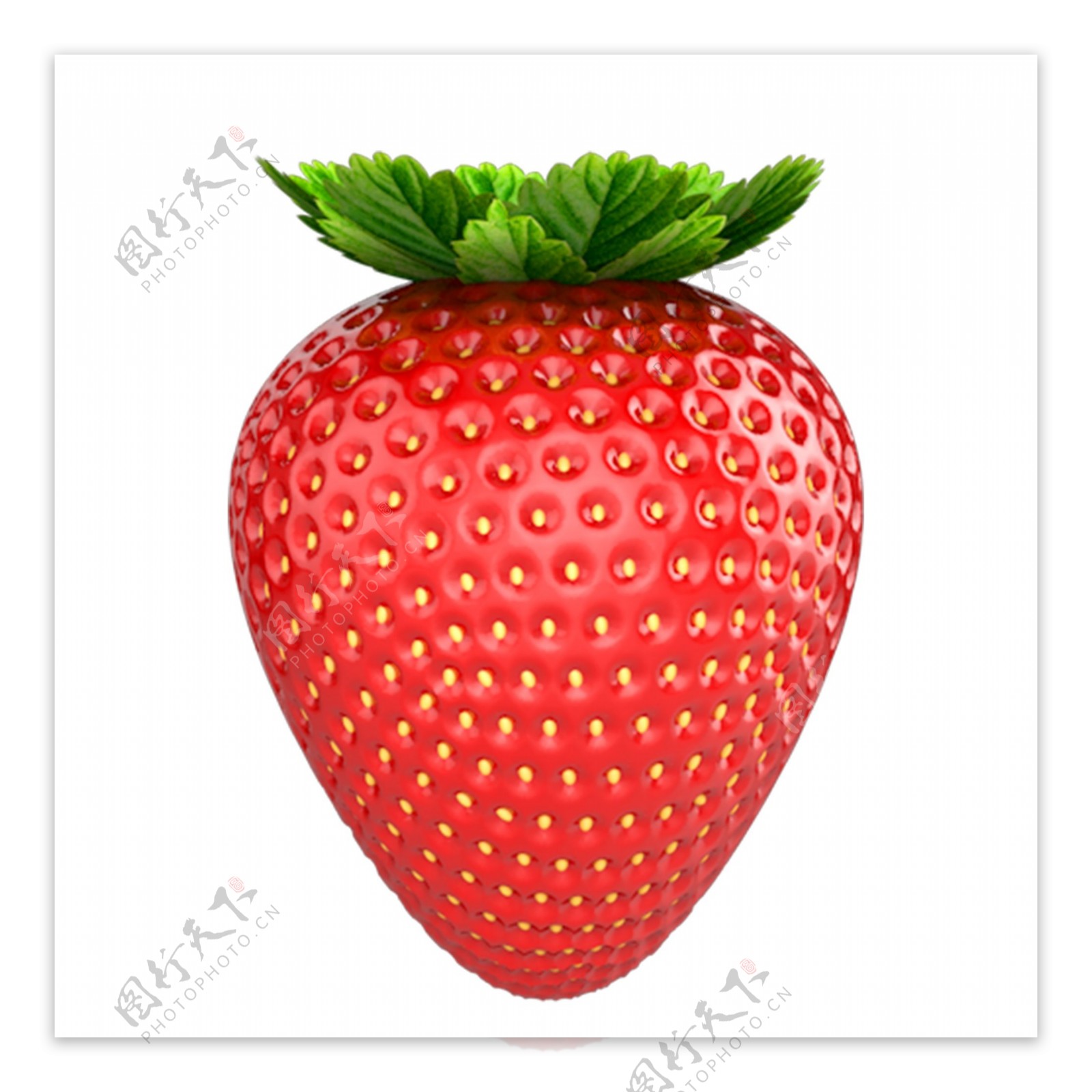 C4D红色新鲜草莓水果元素